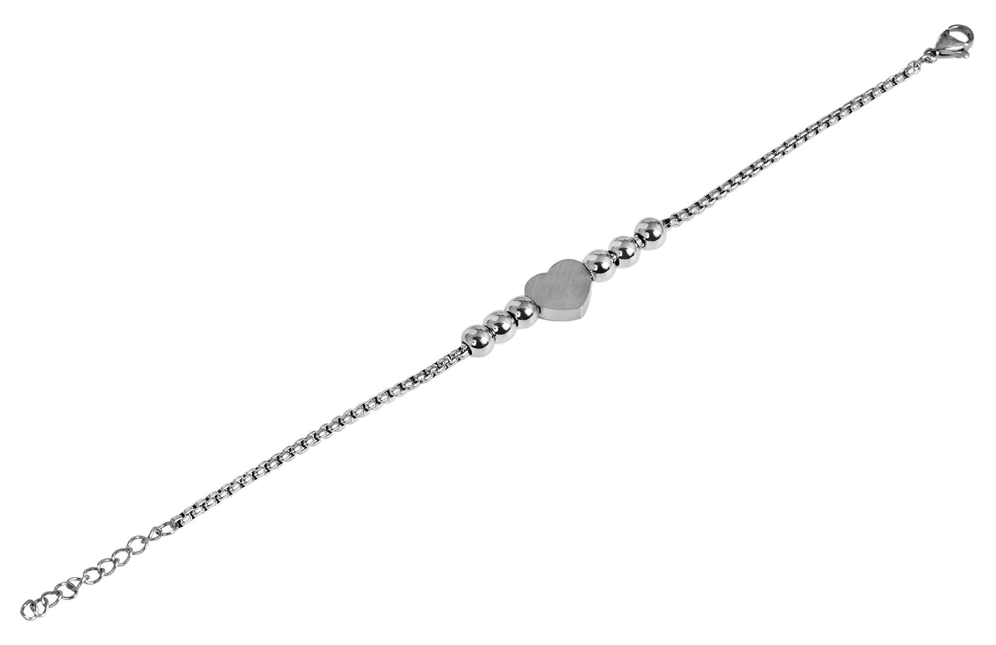 Armband ADELIA´S "Damen Armband – Herz aus Edelstahl 17 cm", silber, Armbänder, Damen, 17cm, Edelstahl, Armband, Ideal zum Verschenken – schlicht und stilvoll 2