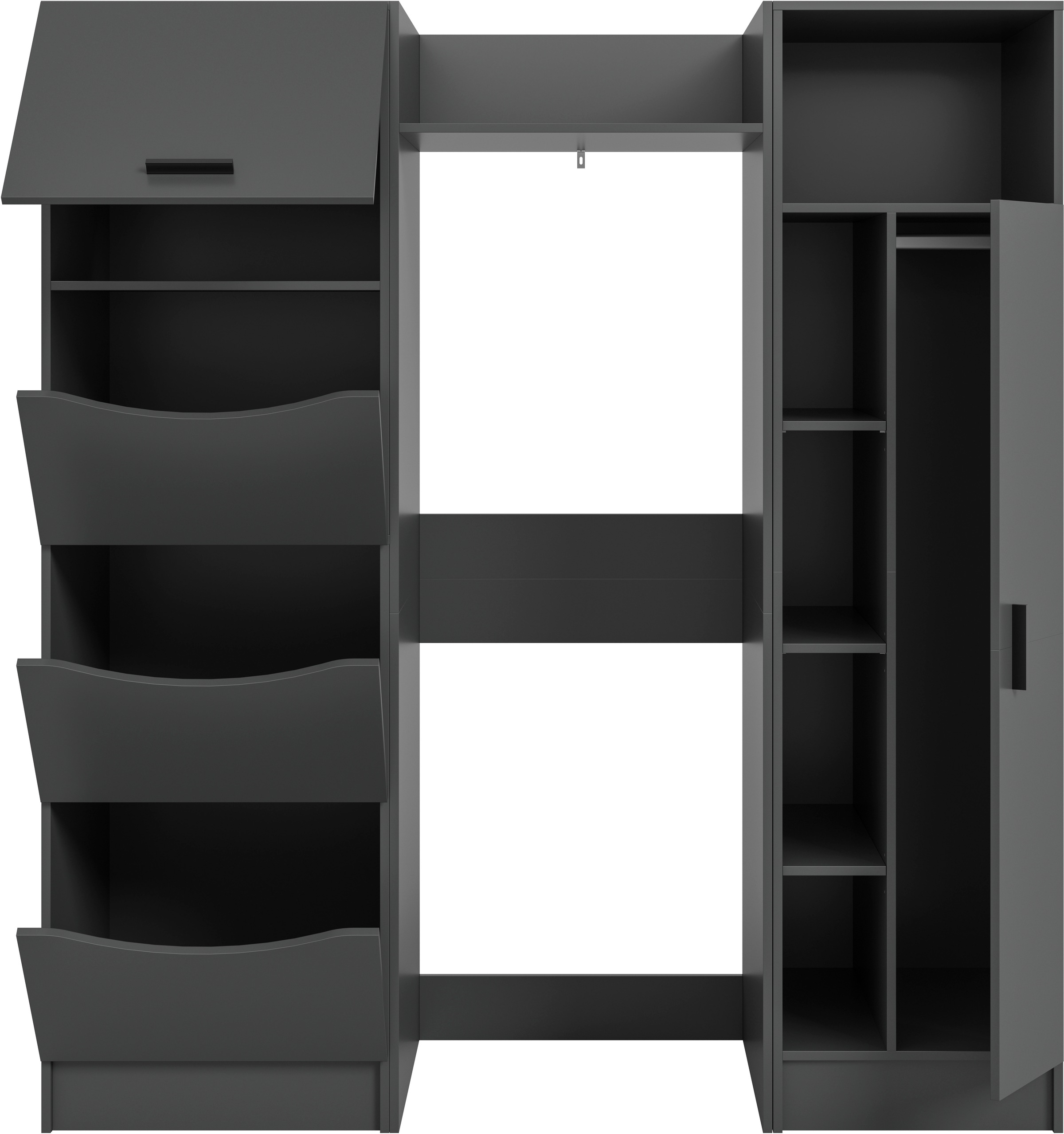welltime Badmöbel-Set »FALAS, TOPSELLER!, 3-teilig, Hauswirtschaftsraum Set, Breite 176 cm«, (Set, 3 St., 1x Wäscheschrank, 1x Waschmaschinenumbauschrank, 1x Mehrzweckschrank), Kombination, Waschmaschinenumbau, Waschmaschinenschrank, Wäschekammer