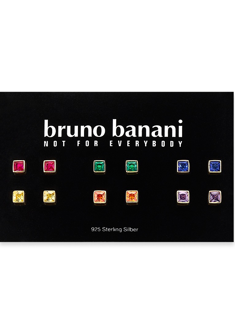 Ohrstecker-Set BRUNO BANANI "Mulitpack Schmuck Geschenk Silber 925 Ohrschmuckset Regenbogen", silber (silberfarben, mehrfarbig, mehrfarbig), Ohrringe, Damen, Silber 925 (Sterlingsilber), mit Zirkonia (synth.)