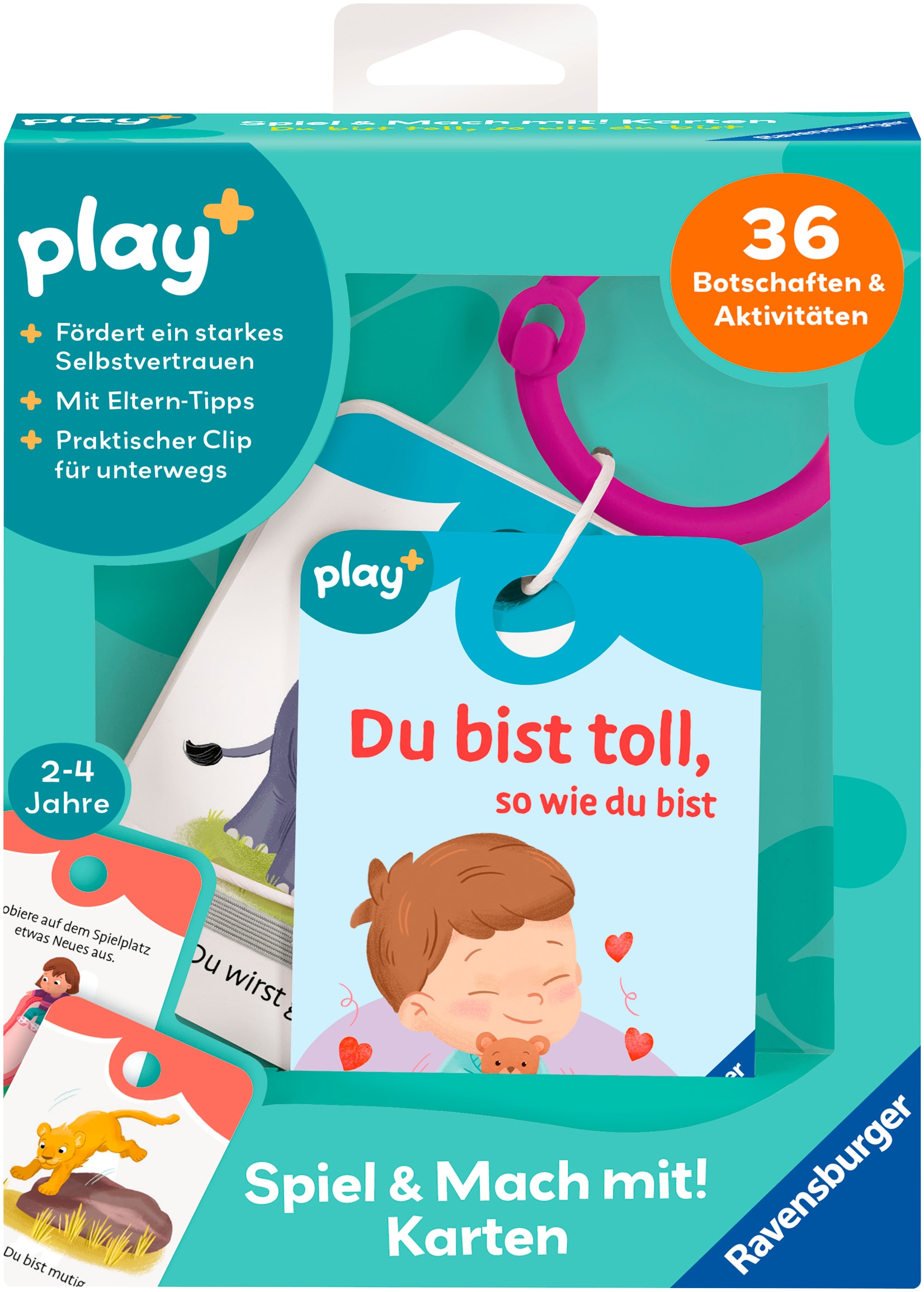 "Spiel RAVENSBURGER ""Play+ Spiel und Mach mit Karten: Du bist toll, so wie du bist"", bunt, Spiele, Kinder"