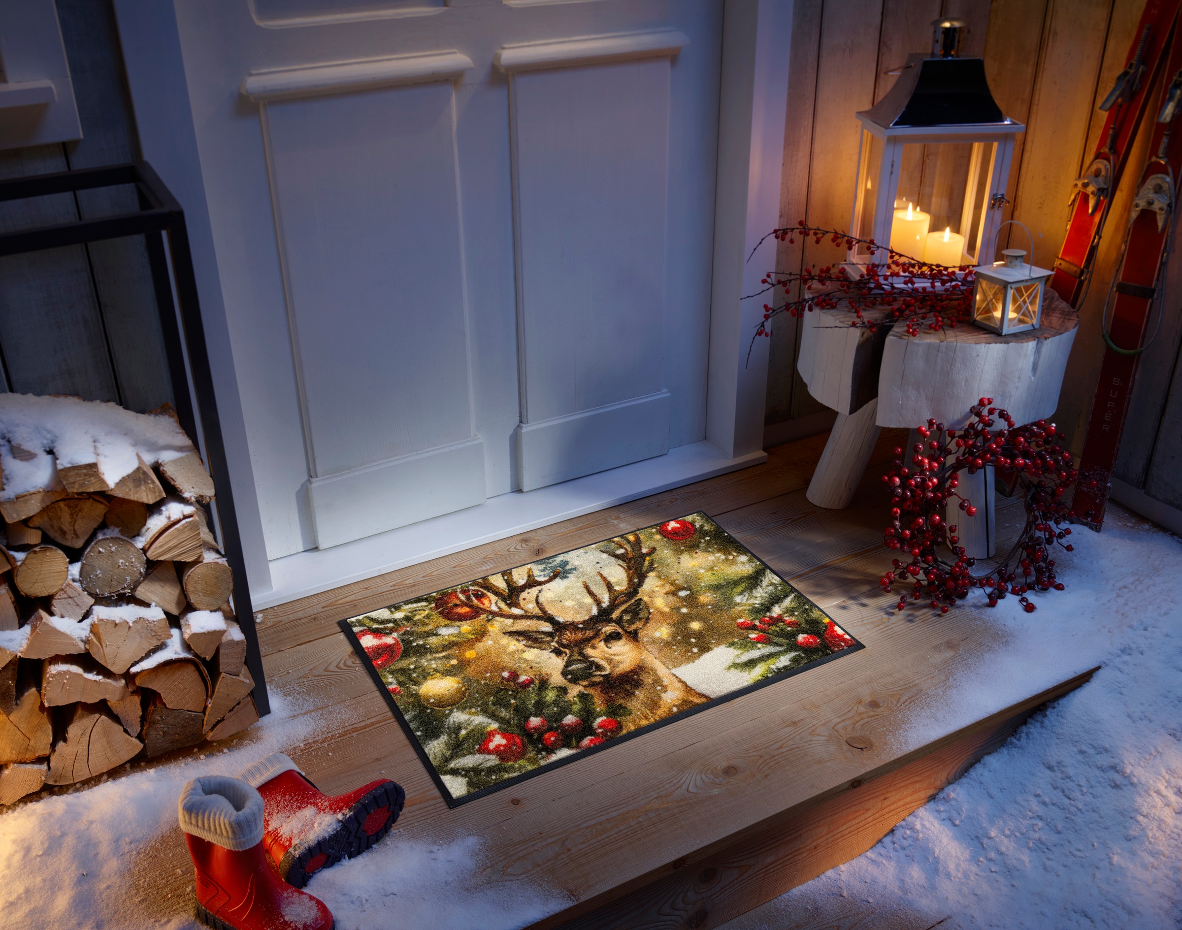 wash+dry by Kleen-Tex Fußmatte »Festive Spirit« rechteckig 7 mm Höhe waschbar und trocknergeeignet