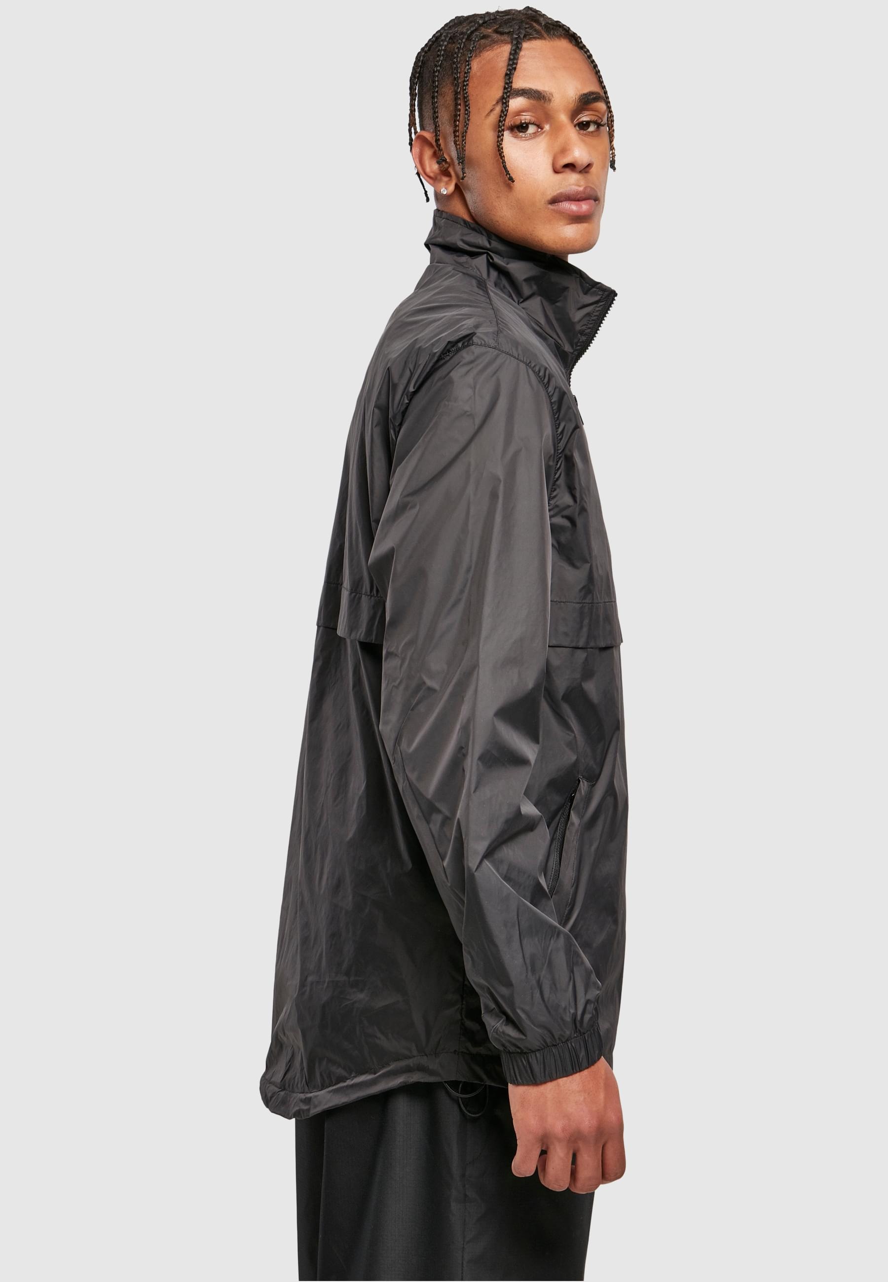 URBAN CLASSICS Allwetterjacke »Urban Classics Herren Stand Up Collar Pull Over Jacket«, (1 St.), ohne Kapuze