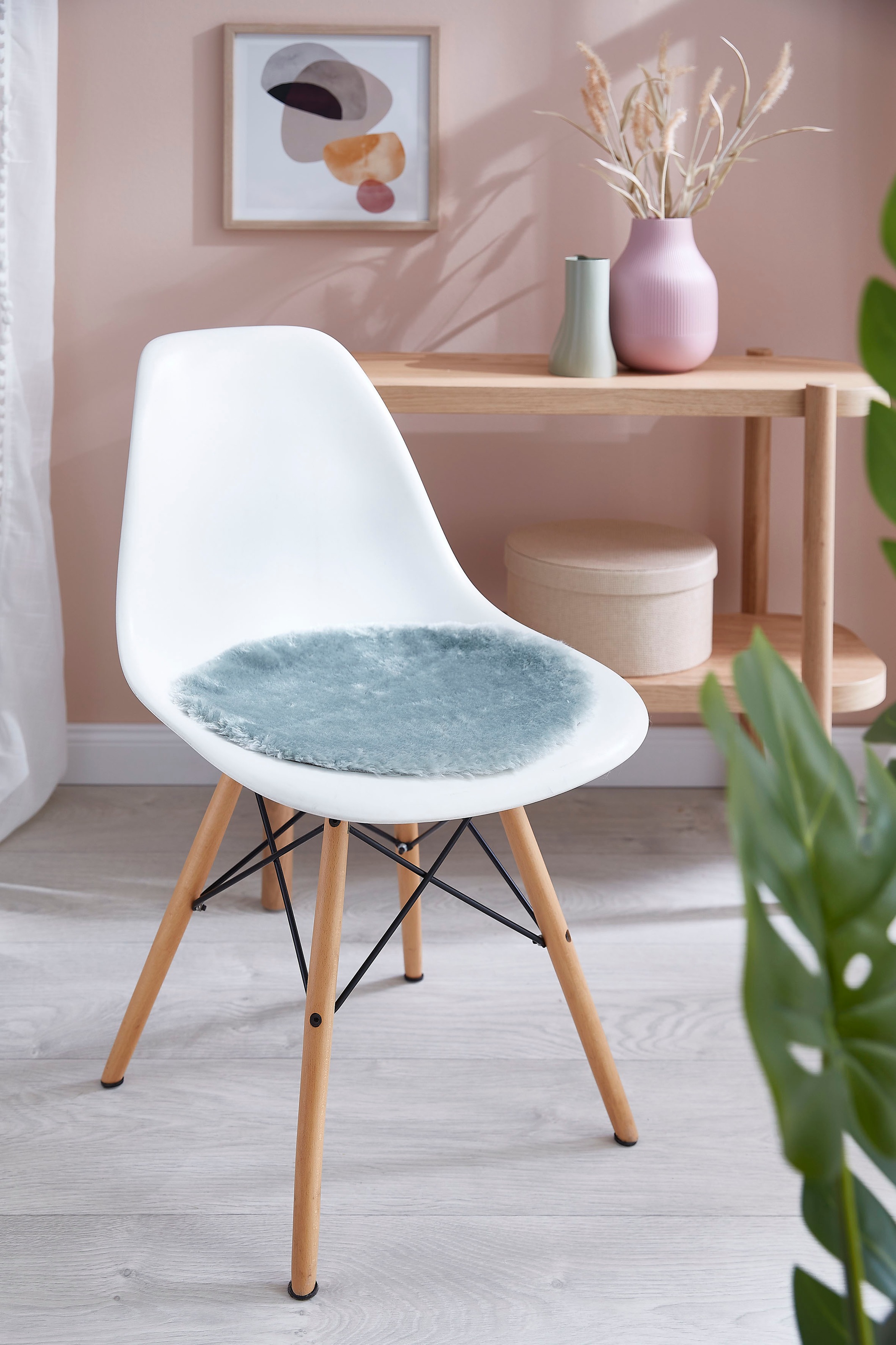 Andiamo Sitzkissen "Sitzauflage Lamm-Fellimitat" Kunstfell, rund, Ø 40 cm, günstig online kaufen