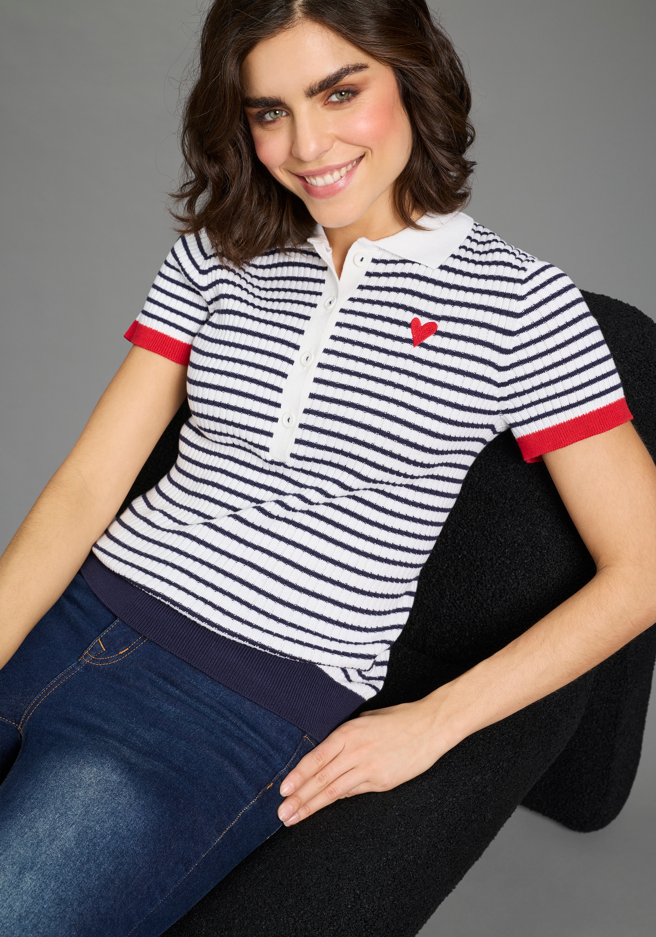 KangaROOS Polokragenpullover aus Baumwoll-Mix, Polokragen, schmale Basic-Pa günstig online kaufen