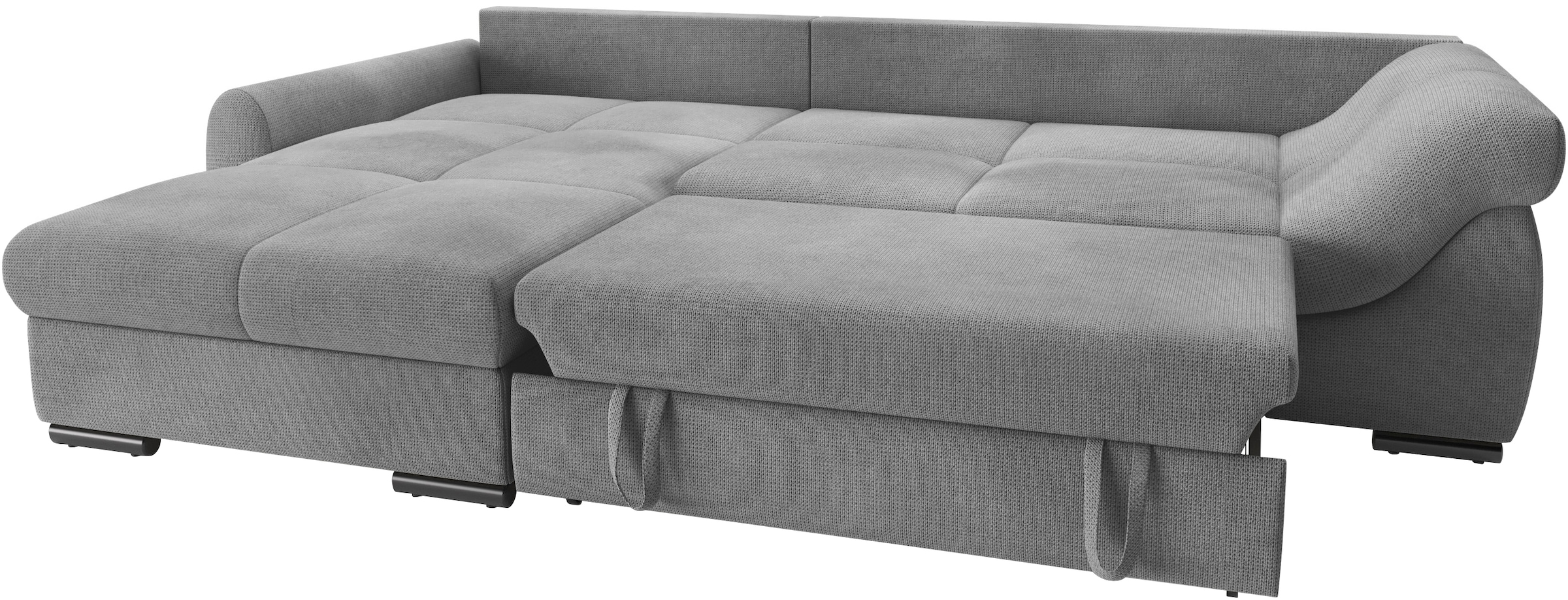 Mr. Couch Ecksofa »Livorno«, inkl. Hochschläfer-Bettauszug, XL-Bettkasten weiß beschichtet