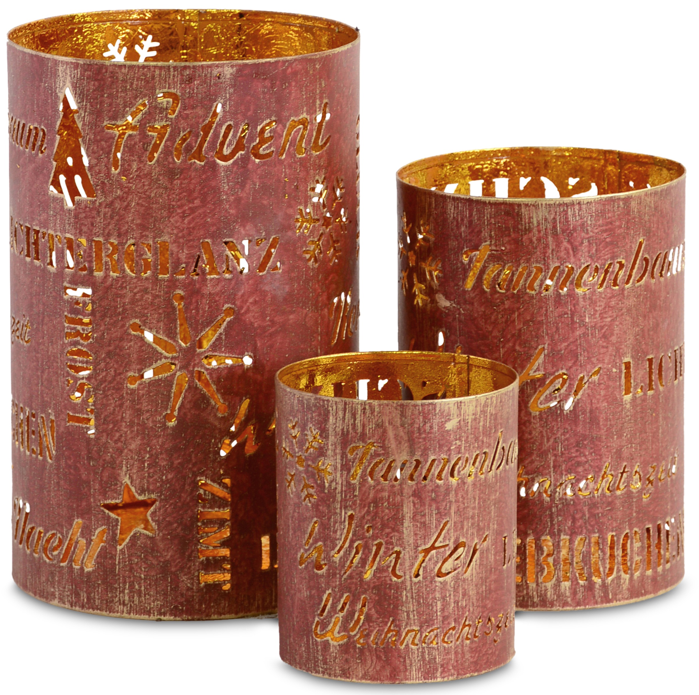 RIFFELMACHER & WEINBERGER Windlicht 3-teilig, mit 3 Motiv Weihnachtsdeko«, Buchstaben, bestellen St.), Laterne BAUR (Set, Ausstanzung »Weihnachtszeit, 
