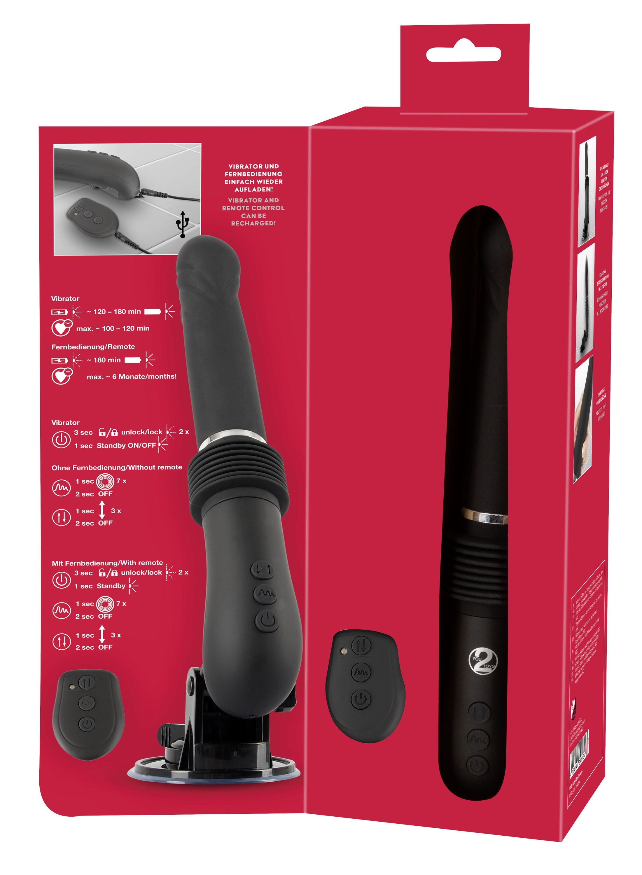 You2Toys Vibrator »Vibrator mit Stoßfunktion RC Fucking Machine 2.0«