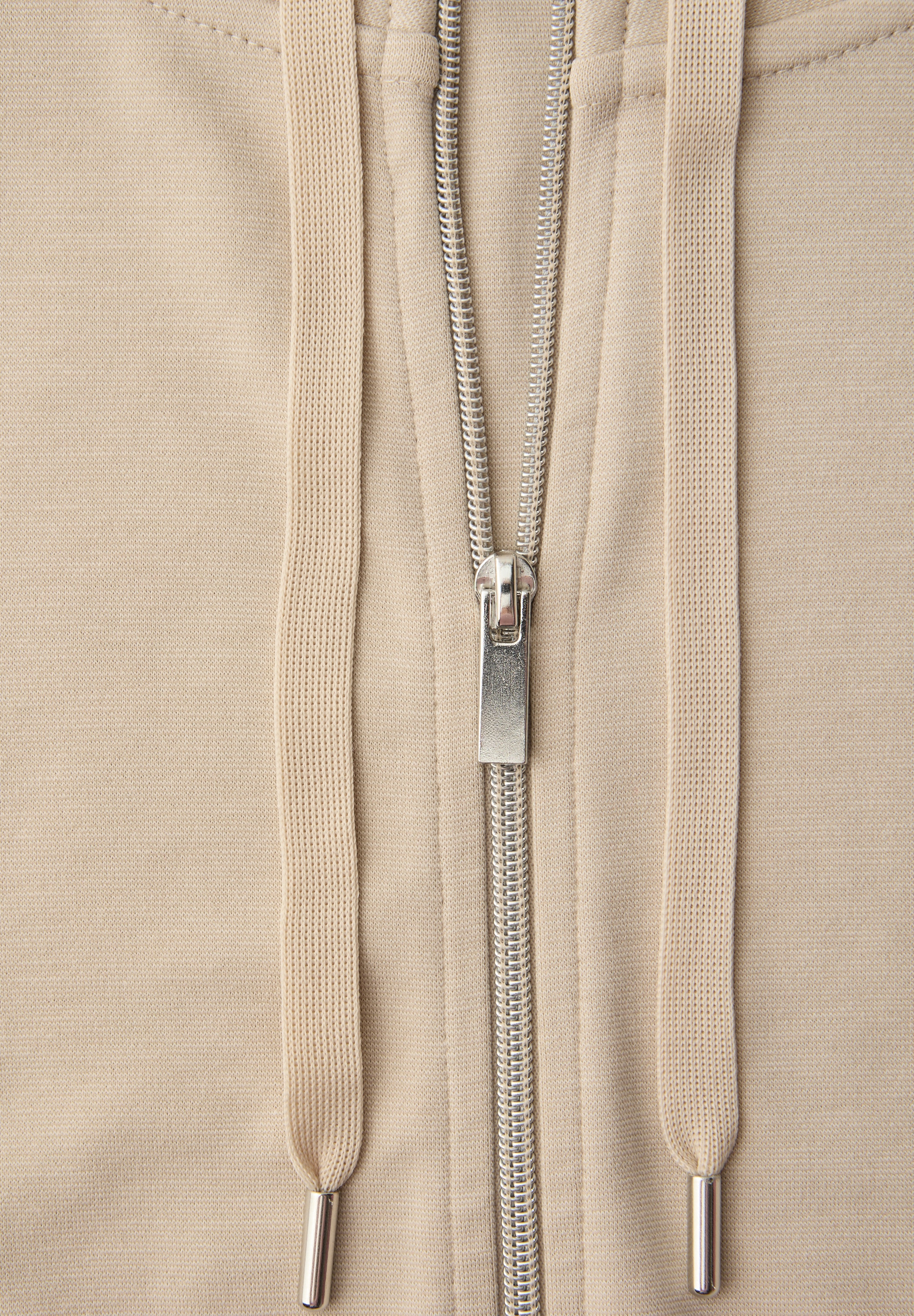 STREET ONE Sweatjacke 3/4-Arm mit Stehkragen und Kordelzügen