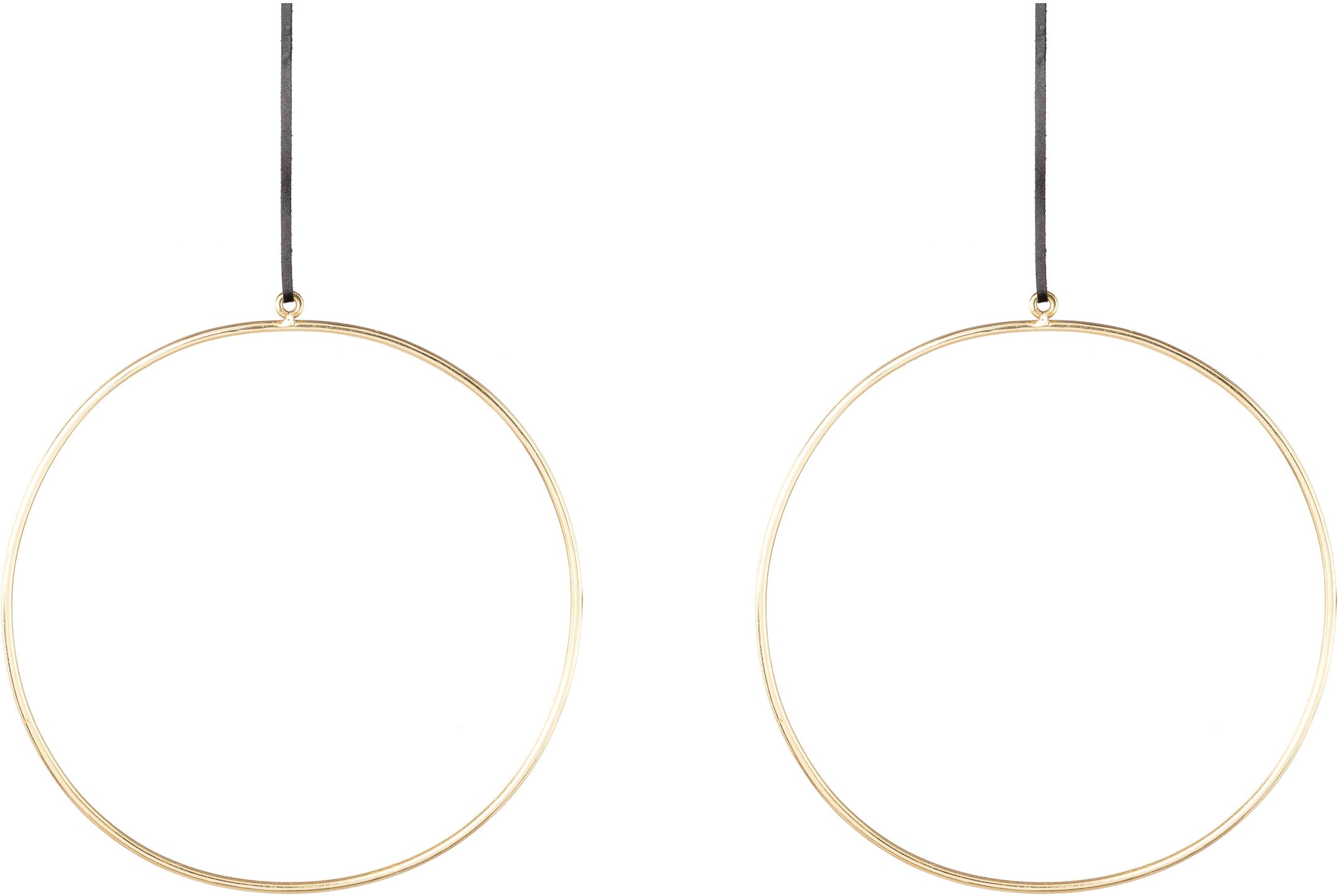 Creativ deco Dekohänger Metallring mit hochwertigem Lederband, Ø 30 cm