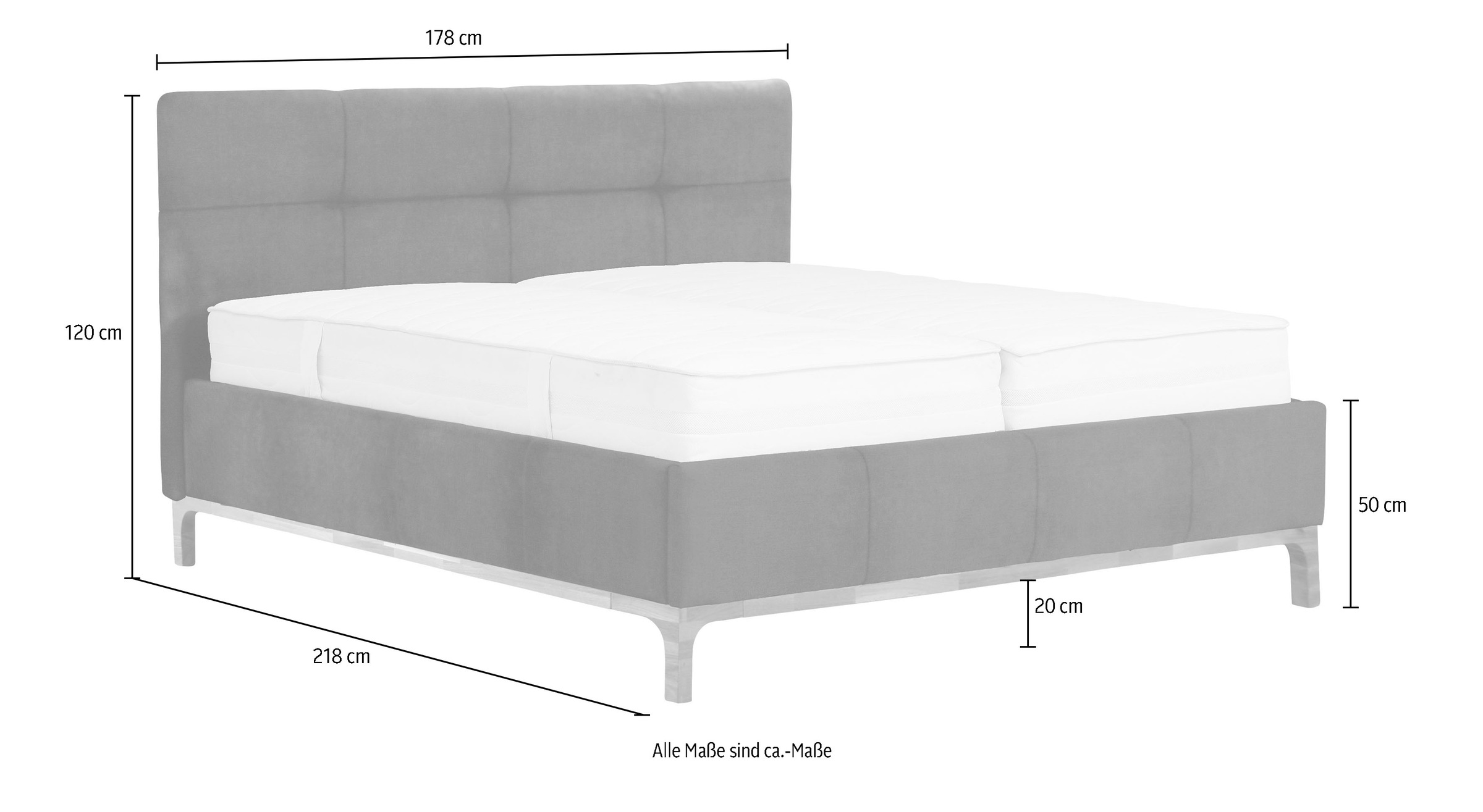 Home affaire Polsterbett "Noan" Bettkasten, Lattenrahmen mit Gasdruckfedern günstig online kaufen