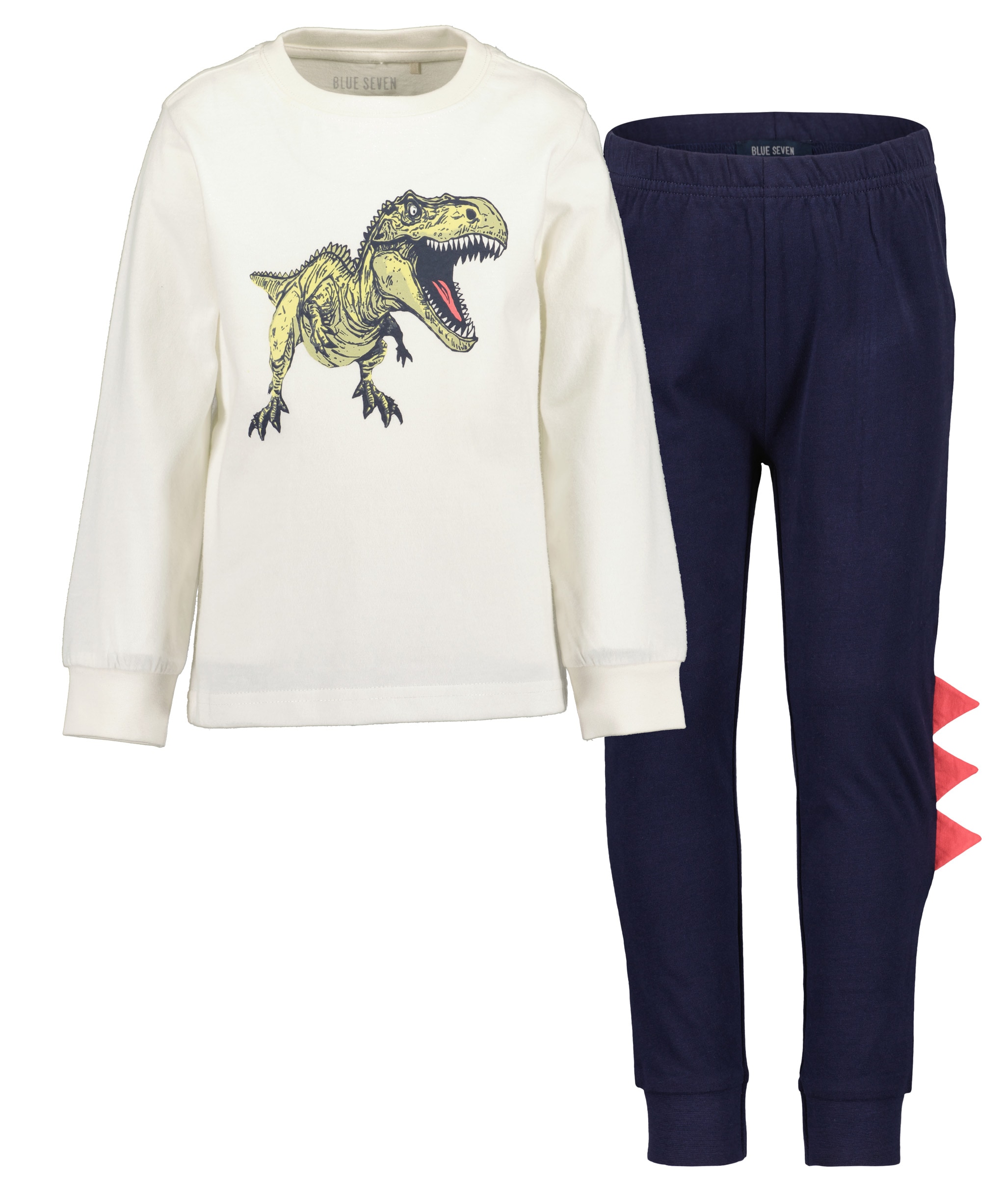 Blue Seven Pyjama Set, 2 tlg. mit tollen Details - für Dino-Fans