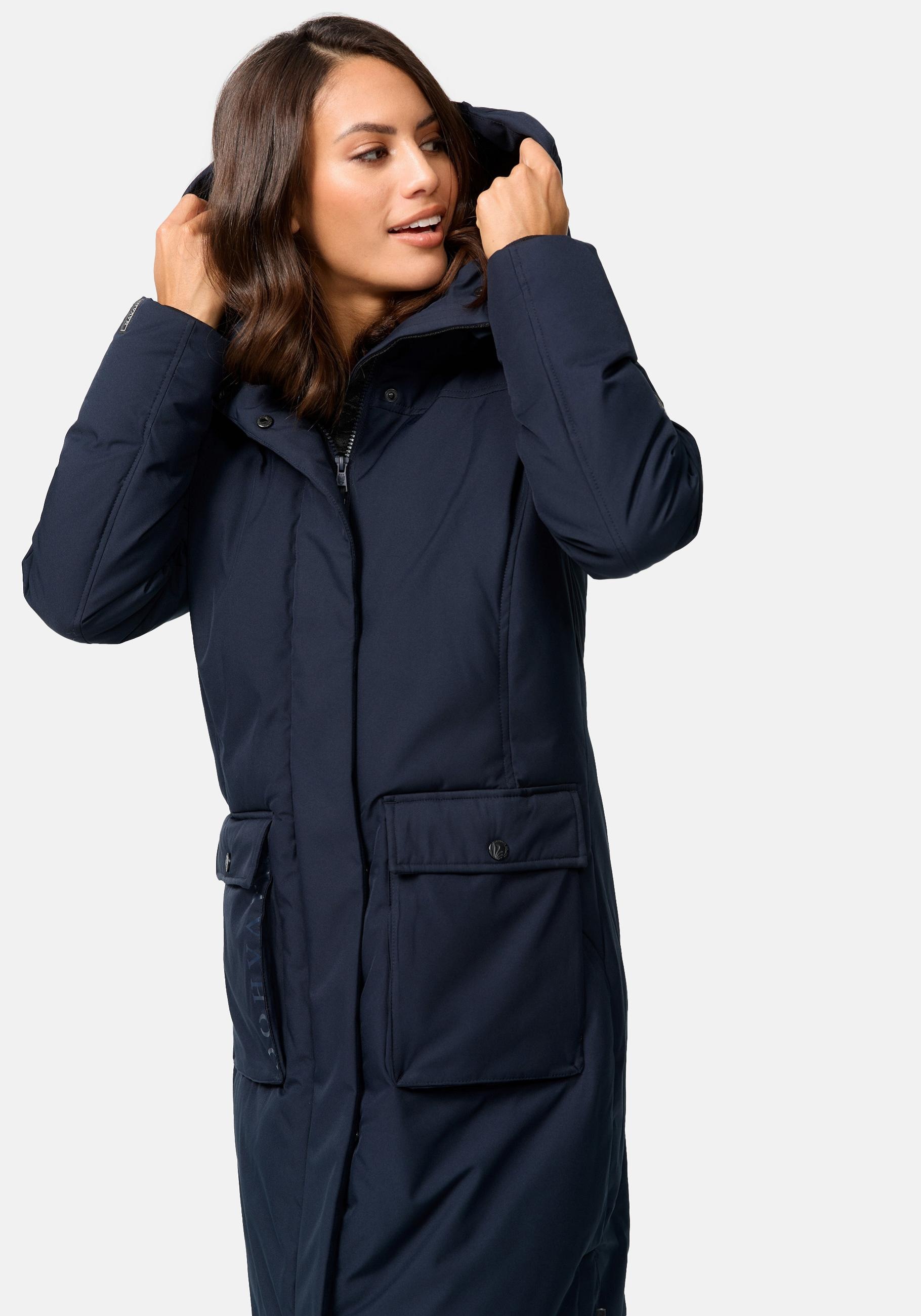 Navahoo Wintermantel »Wolkenfrost XIV«, Extralanger Damen Mantel mit Kapuze  online kaufen | BAUR