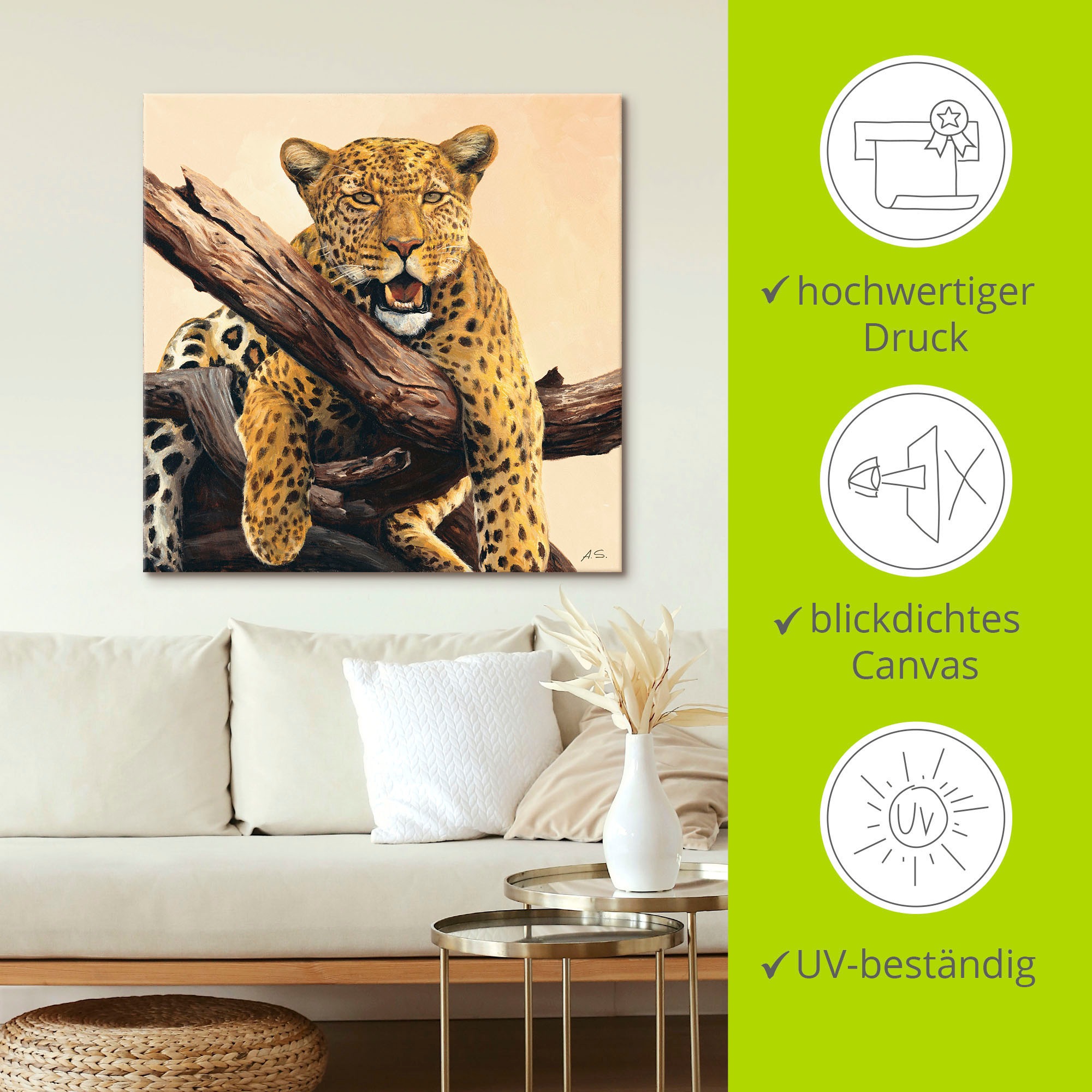Artland Wandbild »Zeit zum Mittagessen«, Wildtiere, (1 St.), als Alubild, Outdoorbild, Leinwandbild in verschied. Größen