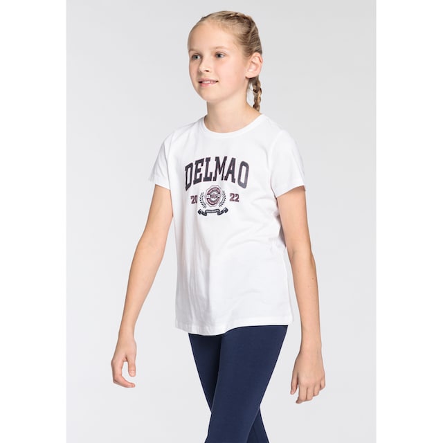 DELMAO T-Shirt »für Mädchen«, mit großem Delmao-Glitzer-Print online kaufen  | BAUR