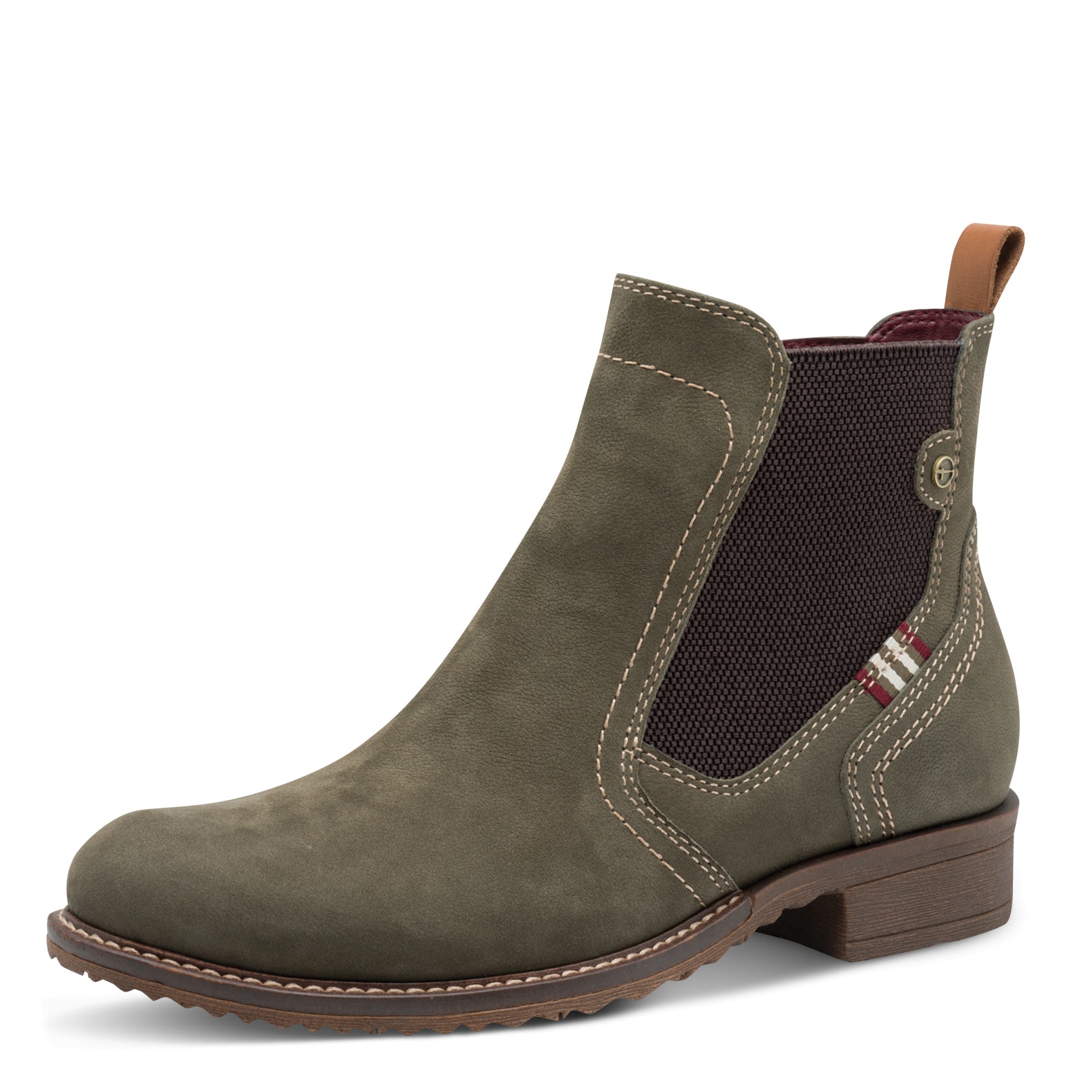 Tamaris Chelseaboots, Blockabsatz, Stiefelette mit Kontrastnähten und Kontr günstig online kaufen