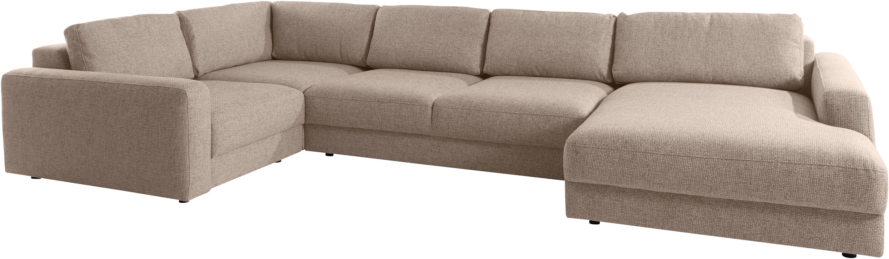 Home affaire Wohnlandschaft "Bloomfield, Mega Polsterprogramm, Breite 405cm, viel Platz, U-Form" mit extra tiefer Sitzfläche, wahlweise mit Sitztiefenverstellung