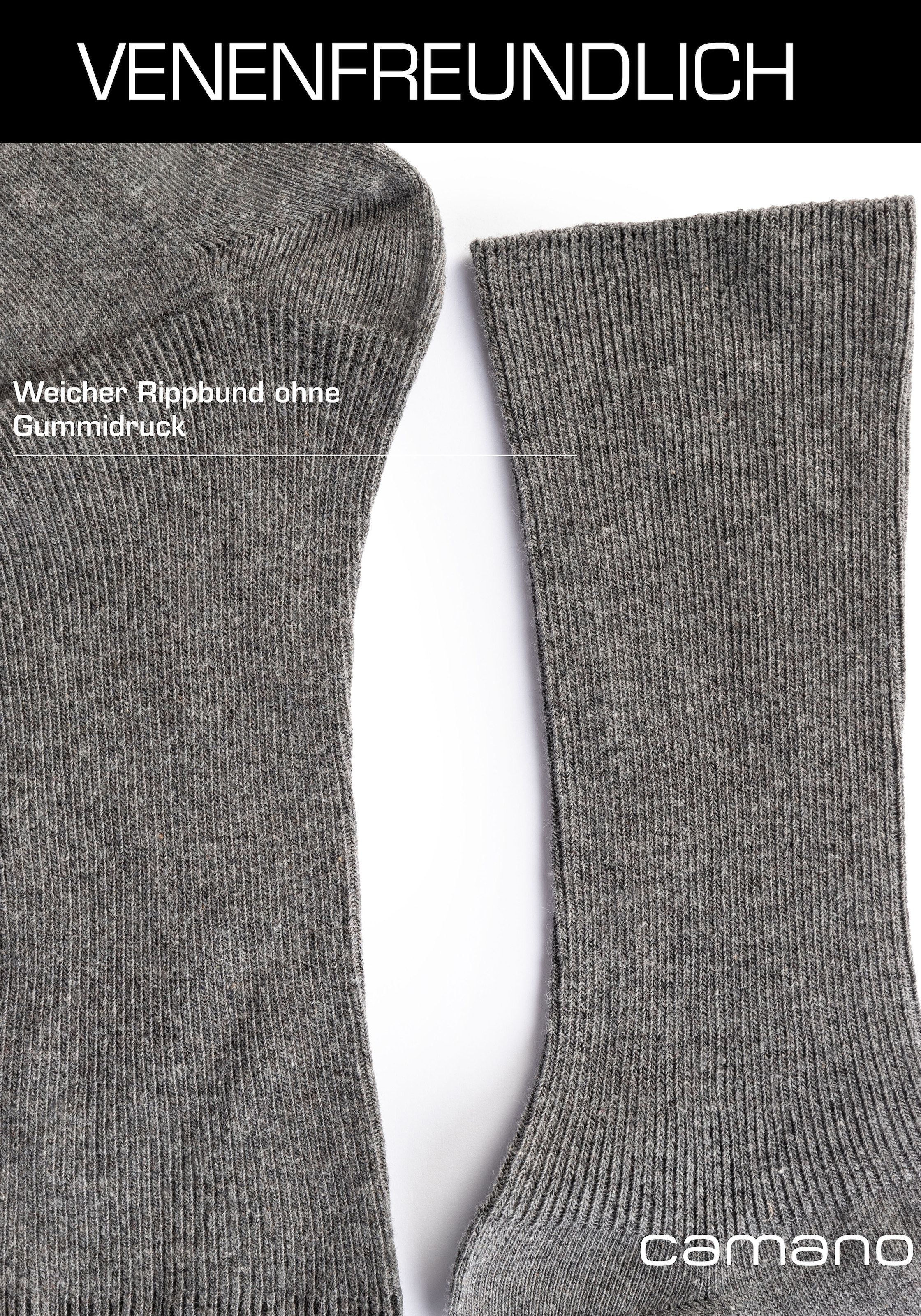 Camano Diabetikersocken »comfort«, (4er Pack), Superweiche Bündchen, Venenfreundliche Socken
