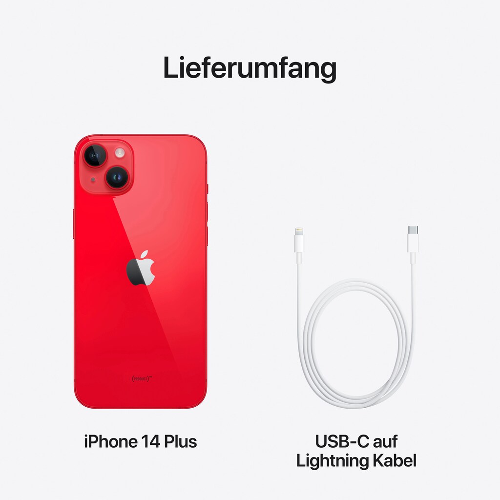 Apple Smartphone »iPhone 14 Plus 512GB«, red, 17 cm/6,7 Zoll, 512 GB Speicherplatz, 12 MP Kamera