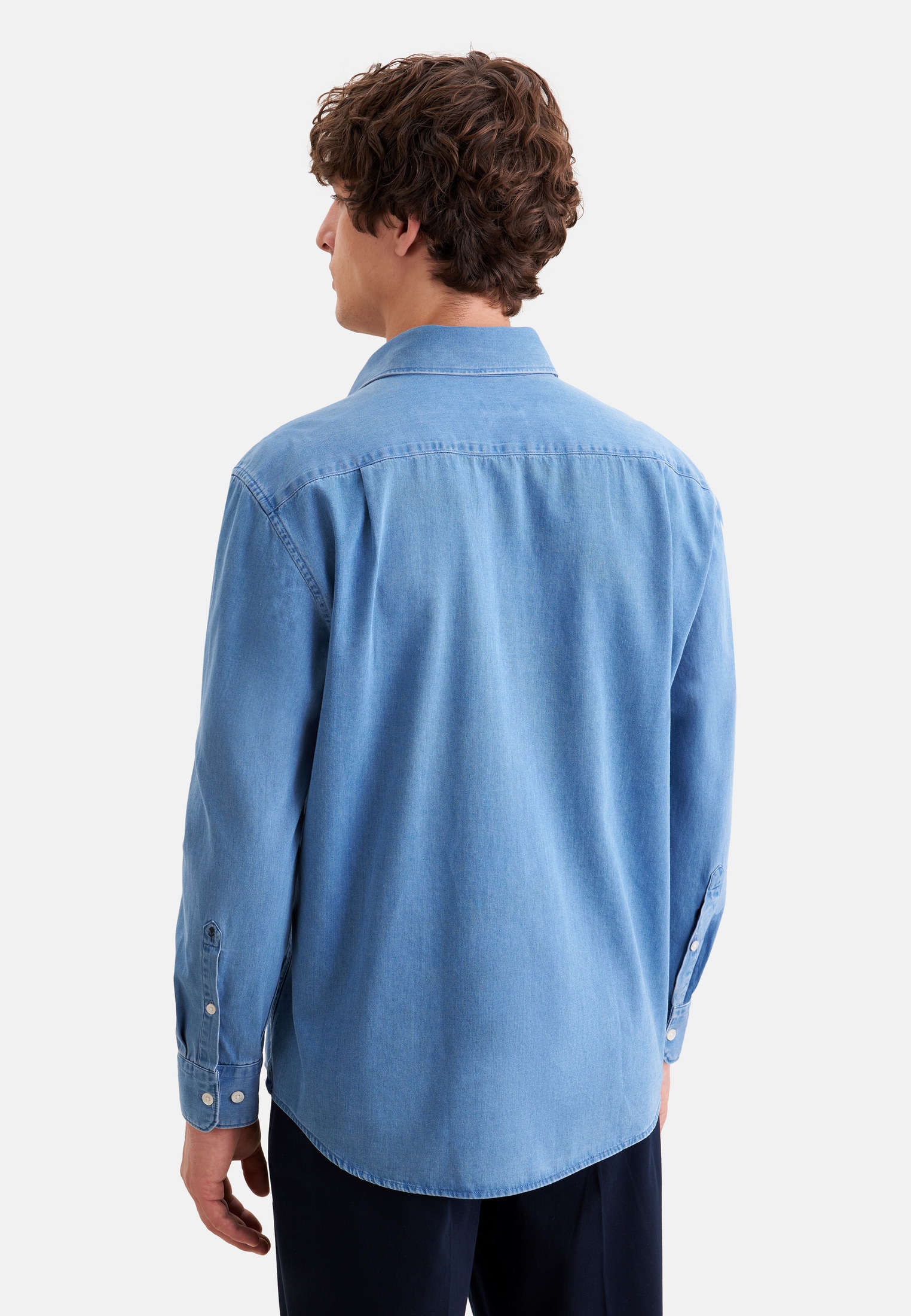 seidensticker Jeanshemd Regular 1/1 Kentkragen Denim