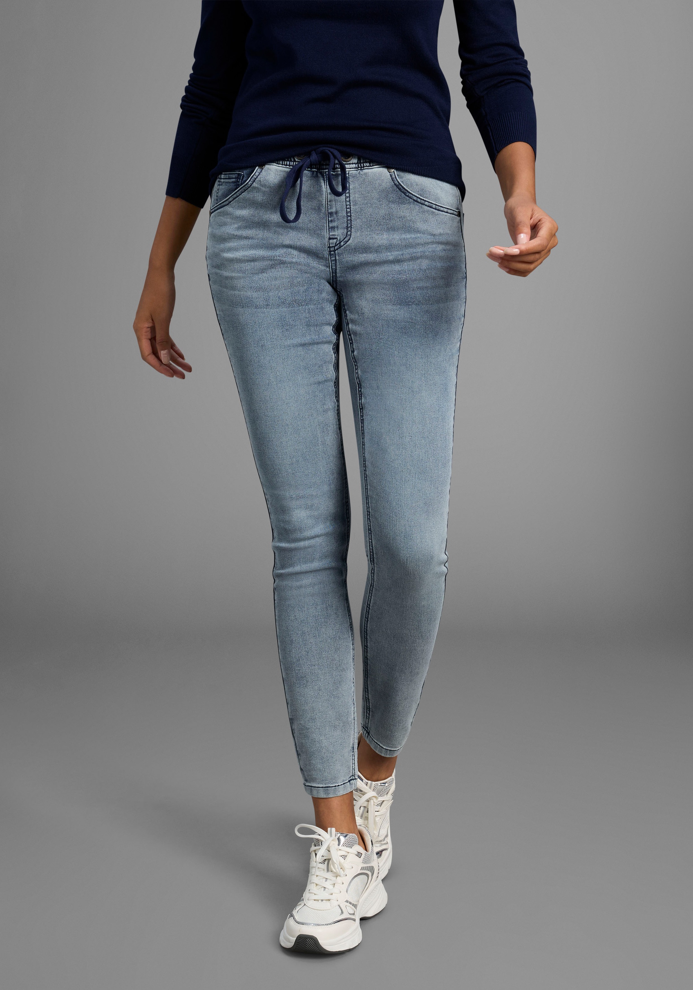 Arizona Stretch-Jeans weites Bein, normale Leibhöhe, knöchellang, mit Used- günstig online kaufen