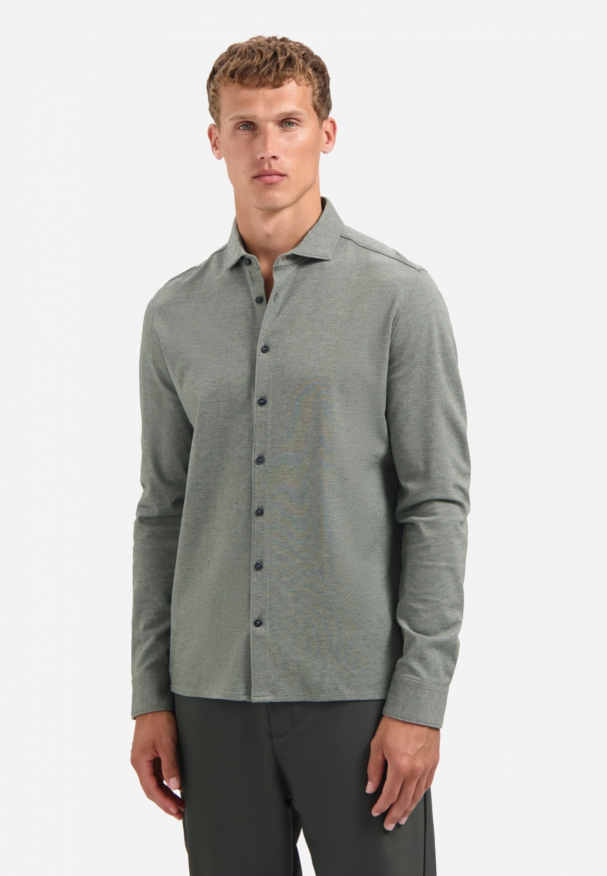 NO EXCESS Langarmhemd "No Excess Meliertes Jerseyhemd Shirt Jersey Melange günstig online kaufen