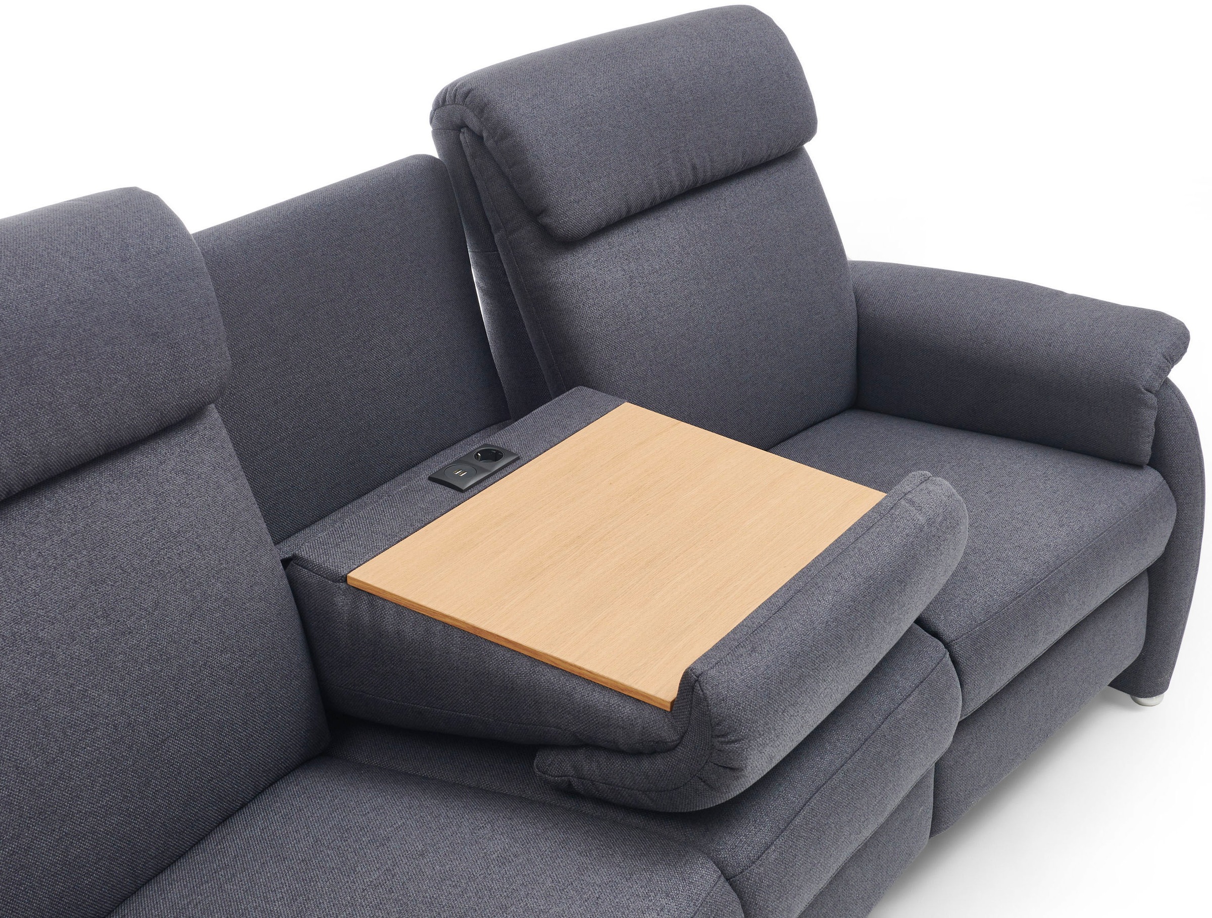 Home affaire 3-Sitzer »Turin mit Steckdose und USB-Port auch in Easy care-Bezug«, 2 x vollmotorische Relaxfunktion, herunterklappbarer Tisch