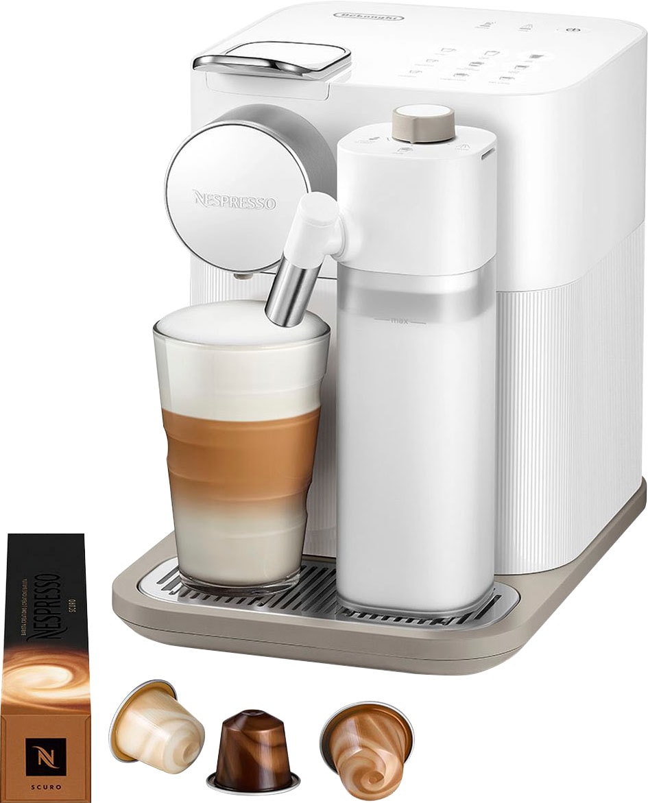 Nespresso Kapselmaschine "EN640.W von DeLonghi, white", inkl. Willkommenspaket mit 7 Kapseln