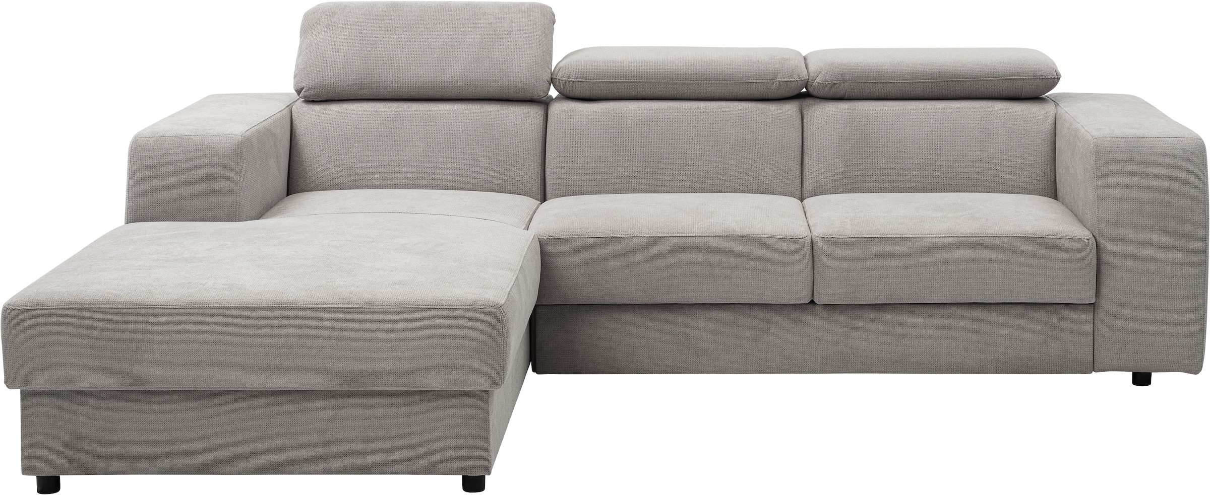 WERK2 Ecksofa »Cherry, modernes Sofa mit Komfortfunktionen, Breite 270cm, L-Form,«, bequem, mit verstellbaren Kopfteilen, Schlaffunktion und Bettkasten