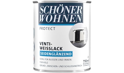 SCHÖNER WOHNEN FARBE Weißlack »Protect Venti-Weisslack«, 750 ml, seidenglänzend, für...