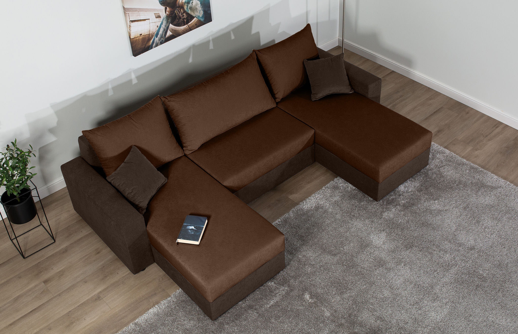 COLLECTION AB Wohnlandschaft »Pico U-Form«, Wohnlandschaft,2 X Ottomane,Polyätherschaum Polsterung