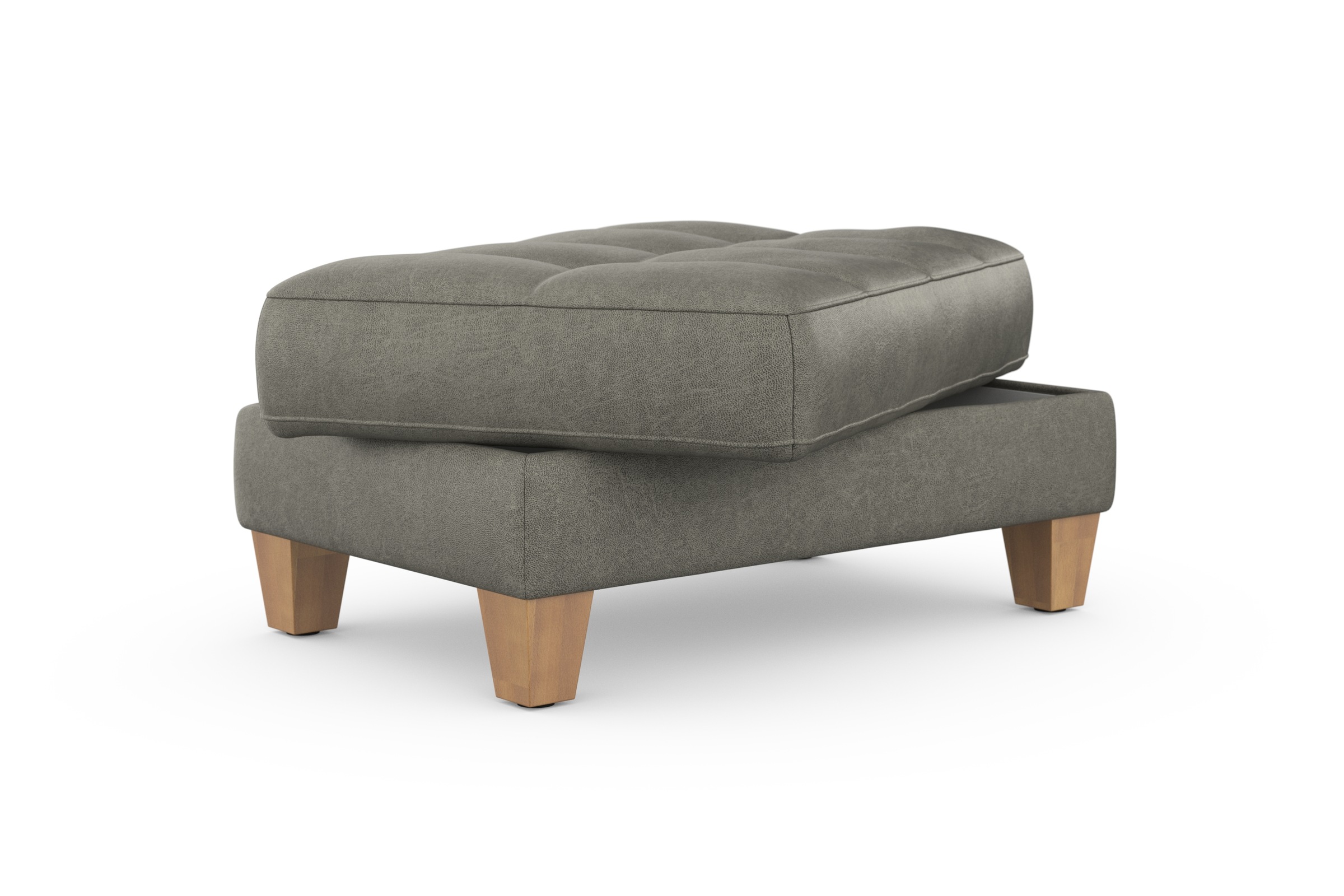 Stauraumhocker SIT & MORE "Westham", grau, B:101cm H:47cm T:66cm, 100% Polyester, Hocker, wahlewise mit/ohne Federkern 3