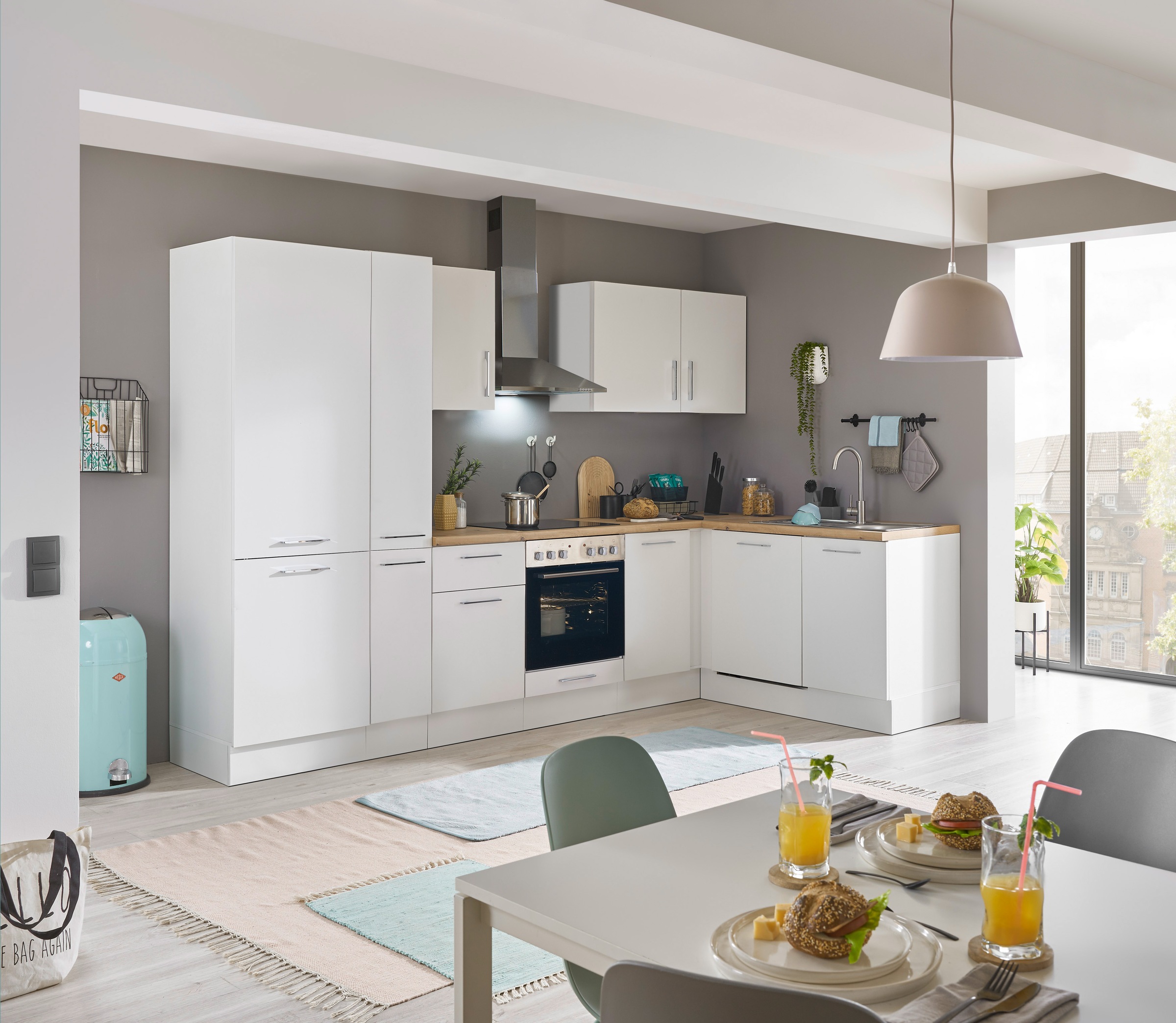 BASIC by Balculina Winkelküche »Turin«, Stellbreite 310x175 cm, wahlweise mit E-Geräten