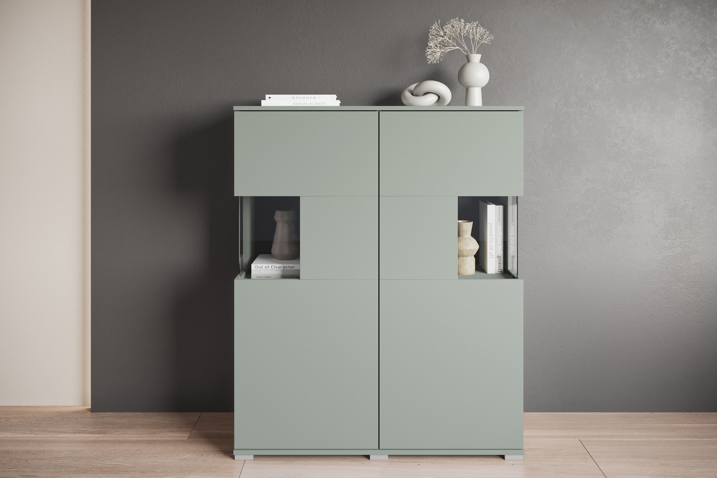 OTTO home "Kenia" 1 Stk. tlg. Modernes Highboard mit Glastüren, Breite 100 günstig online kaufen