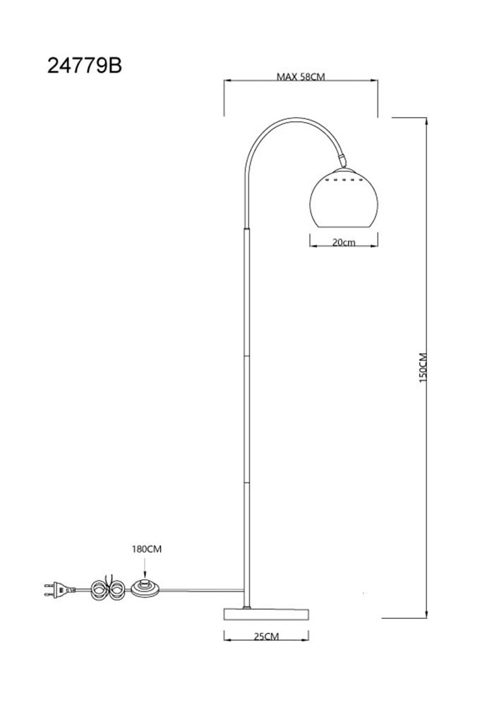GLOBO LIGHTING Stehlampe »BENNO« E27 1 Stk. Stehlampe Wohnzimmer Schlafzimmer Flur Design-Leuchte