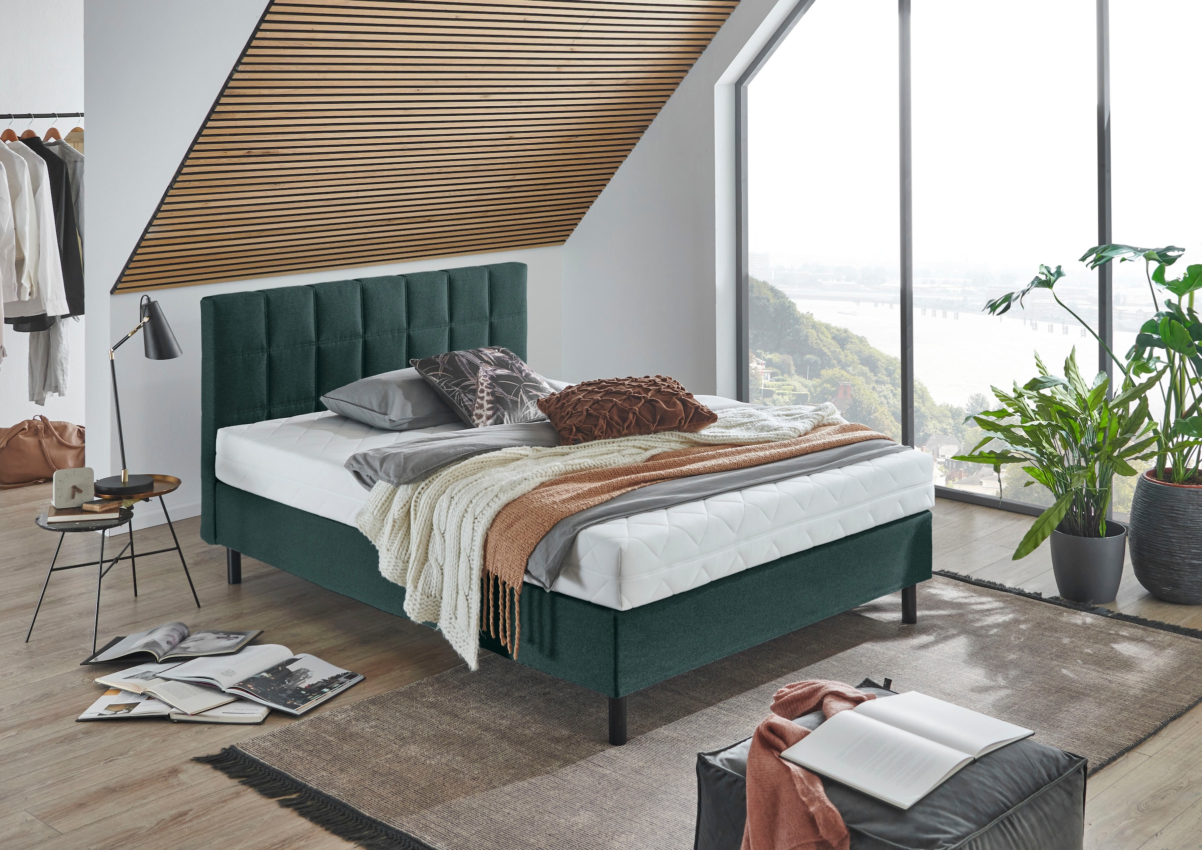 ATLANTIC home collection Boxbett "Nikola" Massivholzfüßen, mit / ohne Matra günstig online kaufen