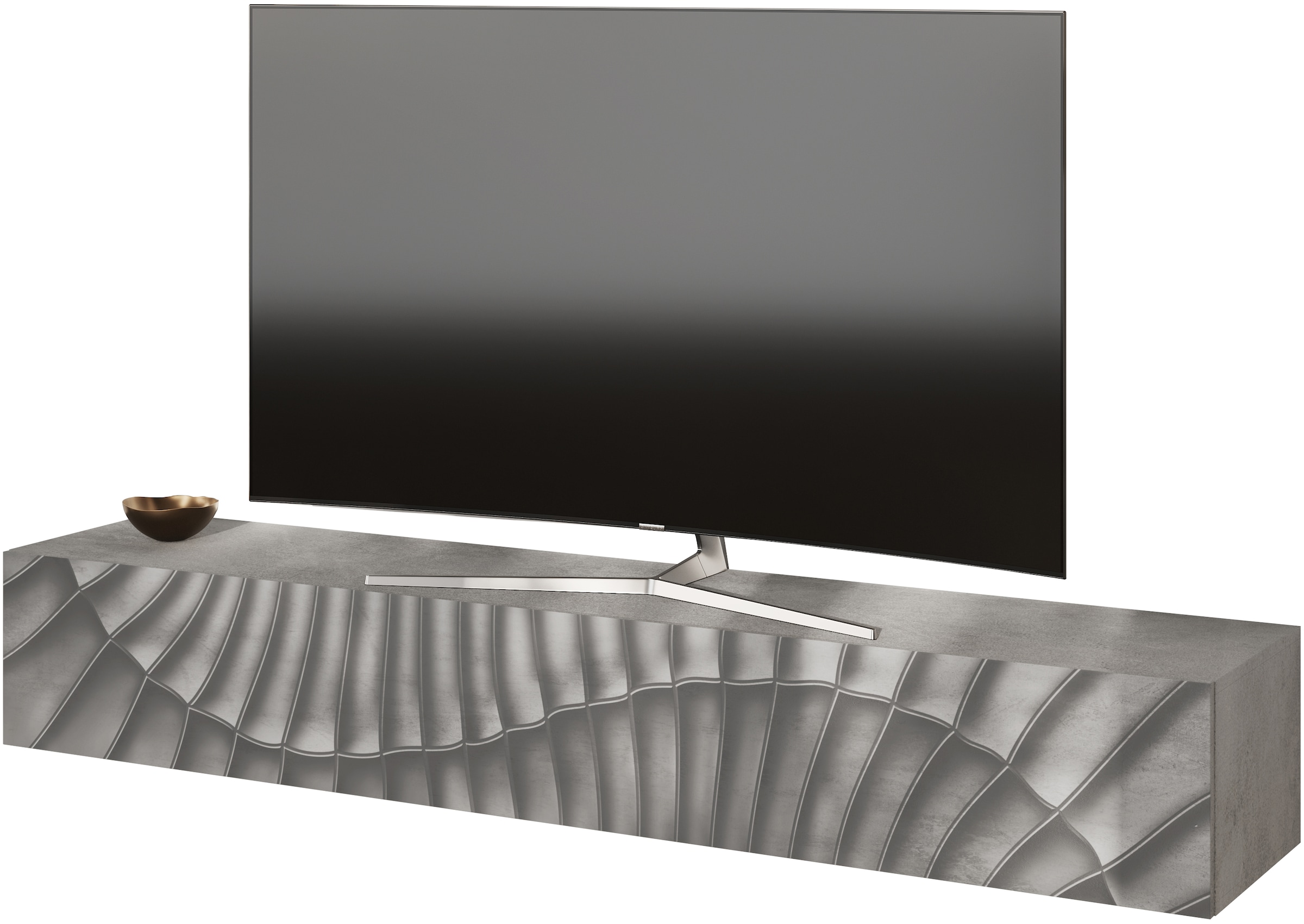 INOSIGN Lowboard »Snake Breite 180 cm, modernes TV-Board hängend mit 1 Klappe,«, TV-Möbel, TV-Schrank, Front mit Siebdruck