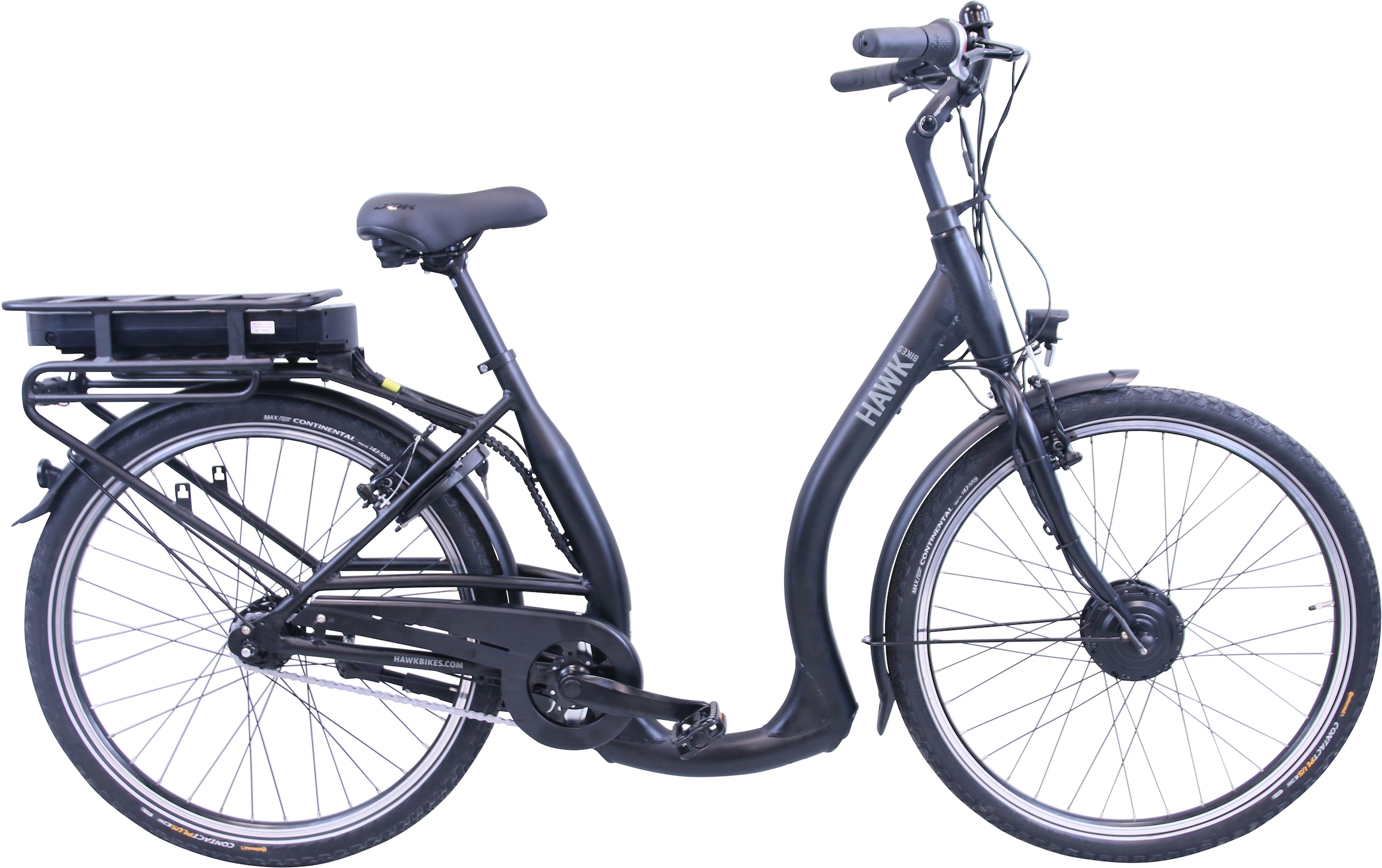 HAWK Bikes E-Bike »HAWK eCity Comfort«, 7 Gang, Shimano, Nexus 7-Gang, Frontmotor 250 W, Pedelec, Elektrofahrrad für Damen u. Herren, Cityrad