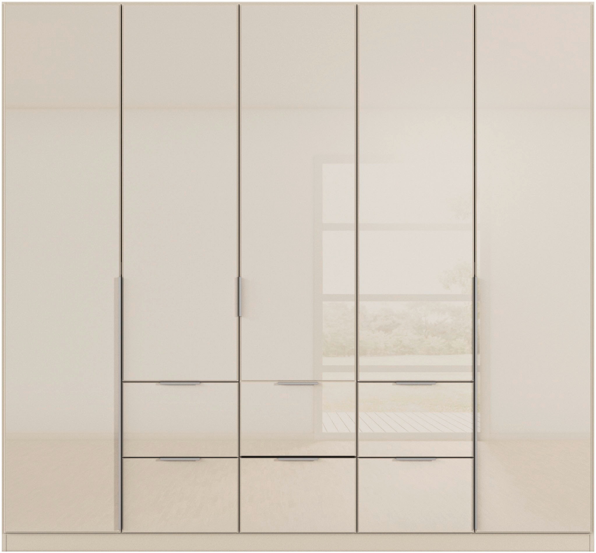 rauch Drehtürenschrank »Kleiderschrank Kleiderschränke Schrank Garderobe AGORDO mit Glasfront«, mit Außenschubkästen, in 6 Breiten und 2 Höhen MADE IN GERMANY
