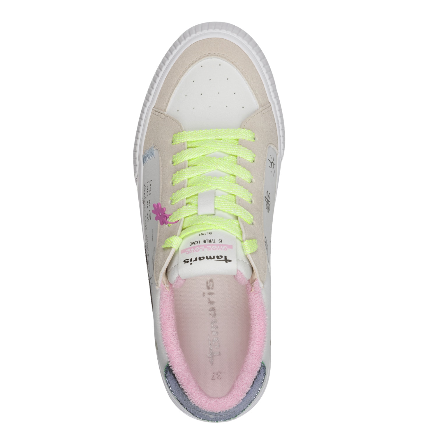 Tamaris Plateausneaker  , Freizeitschuh, Halbschuh, Schnürer mit Kontrastbesätzen und Glitzer