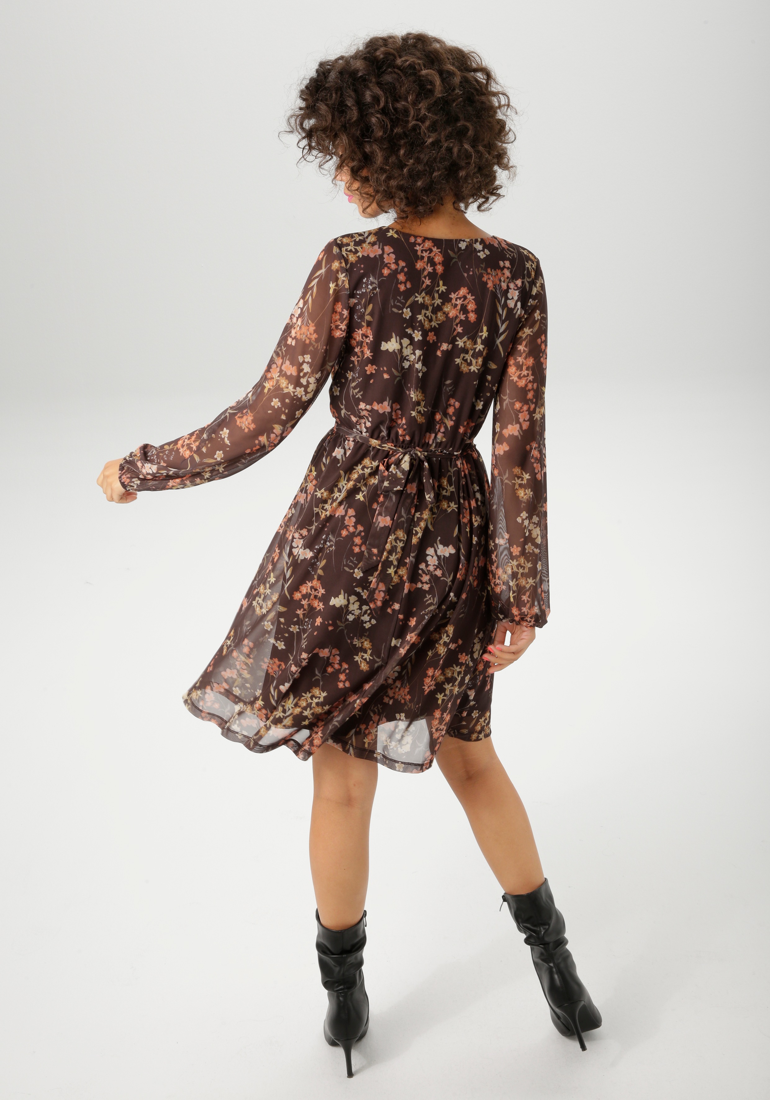 Thumbnail - Aniston CASUAL Blusenkleid mit dekorativer Brosche am fixiertem Bindeband