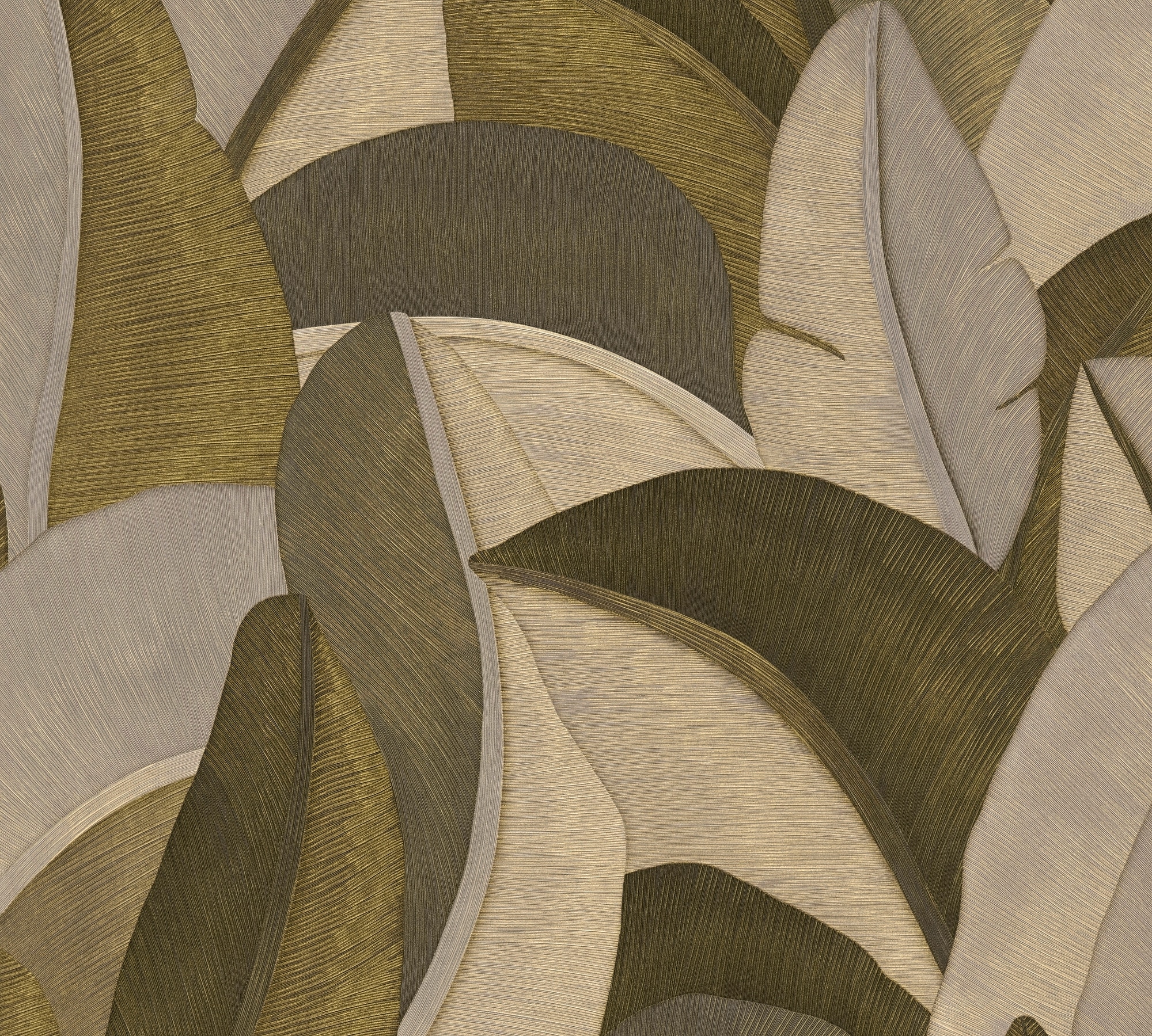 living walls Vliestapete »Vibes & Styles Isabelle – Golden Canopy Vliestapete« glänzend leicht strukturiert Großflächiges Blattdesign mit feiner Struktur und Glanzeffekt