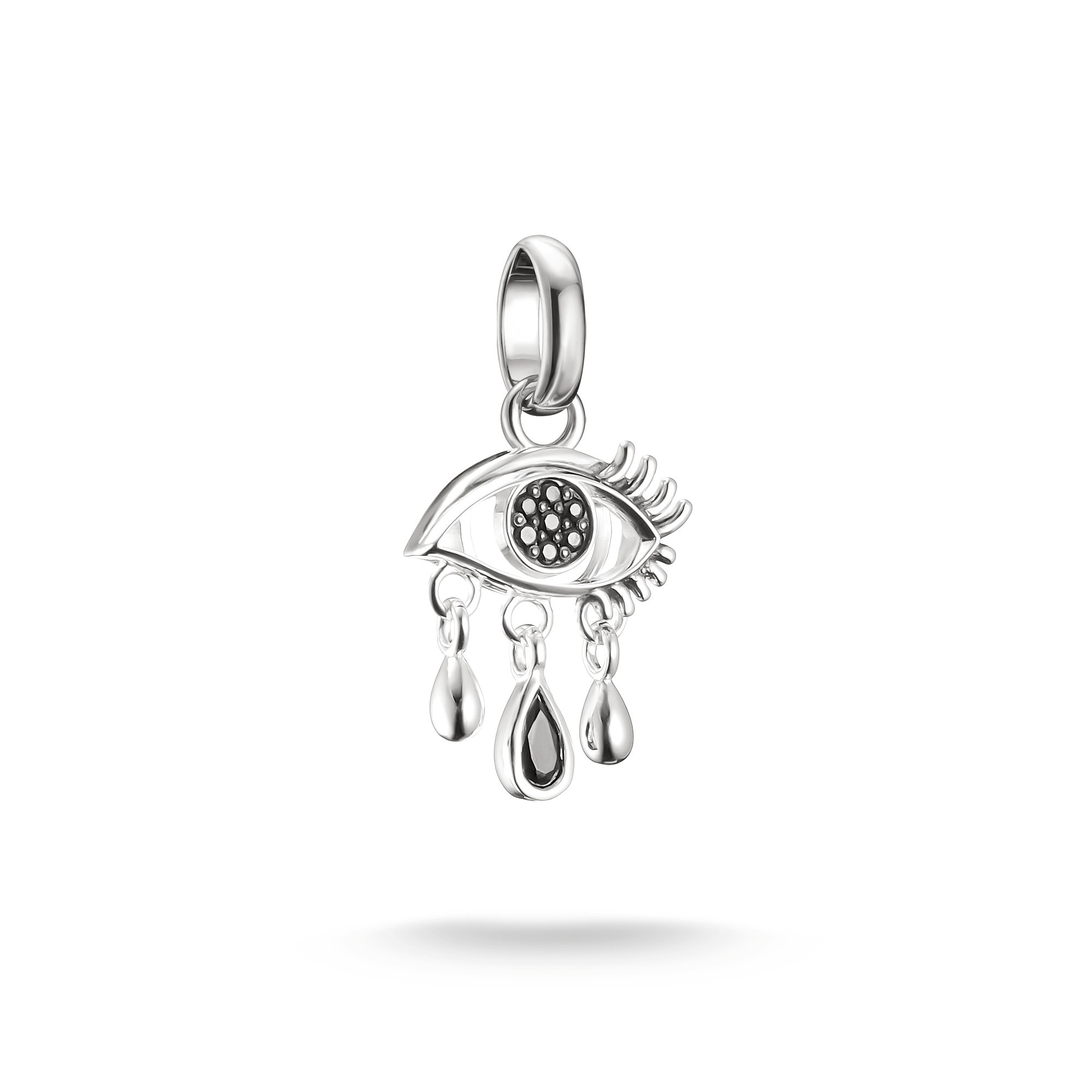 THOMAS SABO Damen Charm-Einhänger "THOMAS SABO Wednesday Tränendes Auge Charm - Connect", silber, Silber 925 (recycelt), Charms, mit Zirkonia (synth.)
