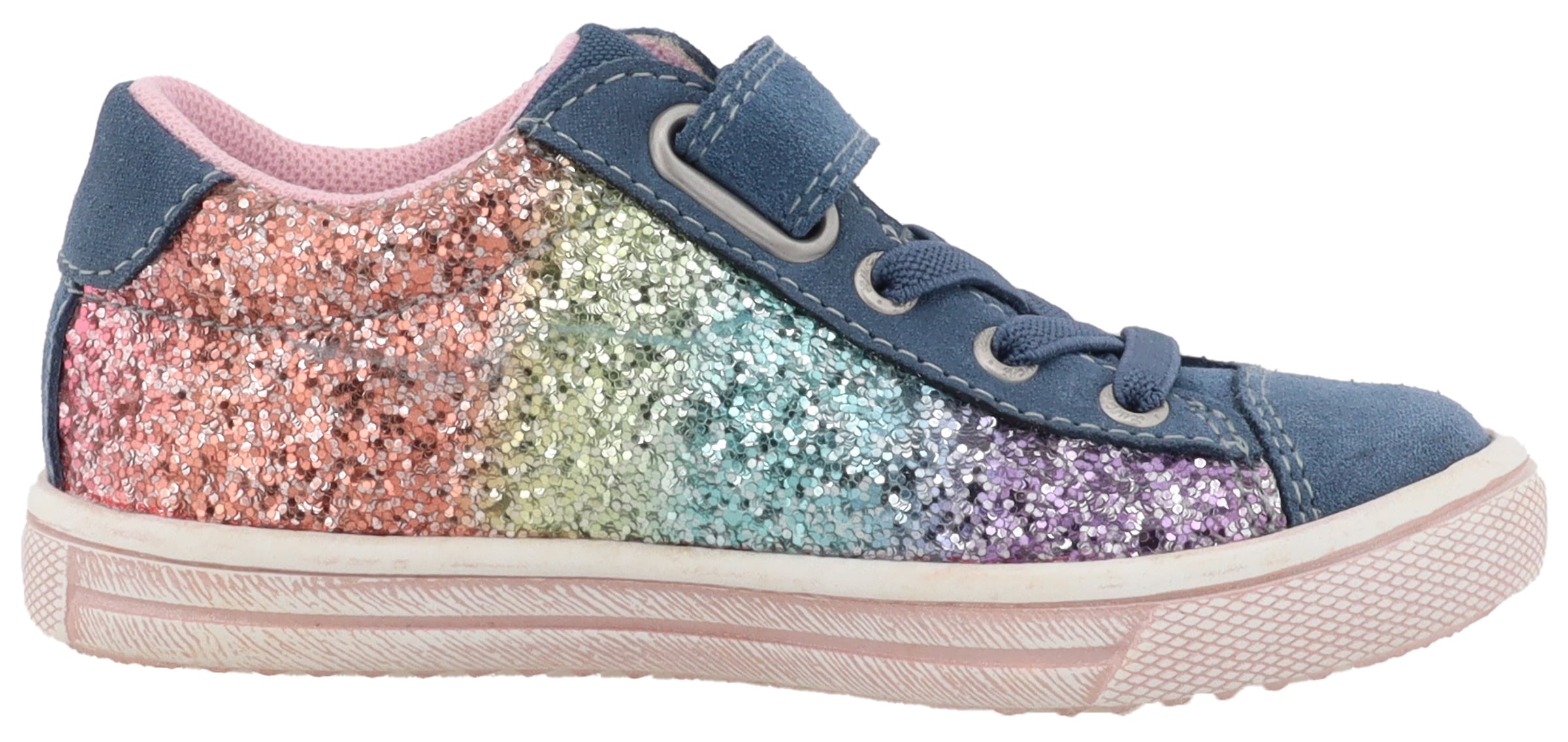 Lurchi Sneaker »Salita«, Schnürschuh mit bunten Glitzerbesatz, Größenschablone z. Download