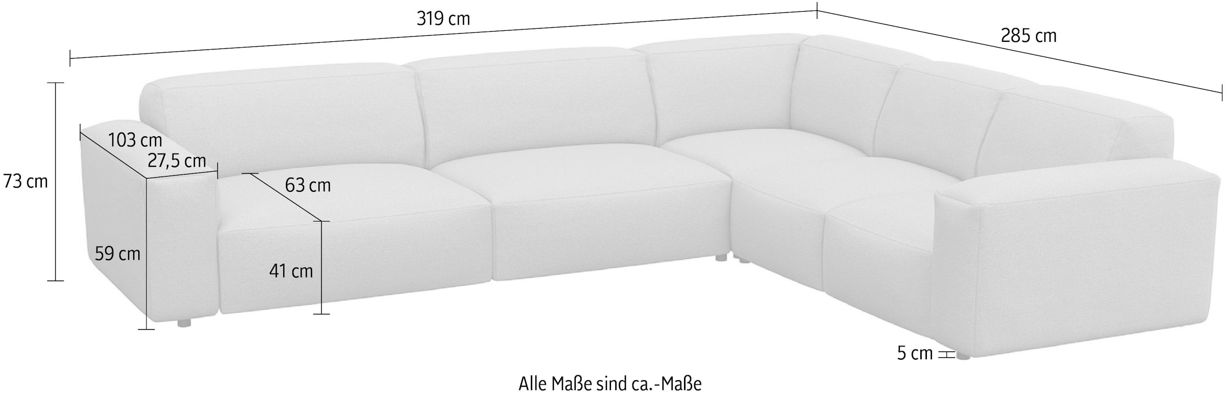 FLEXLUX Ecksofa »Lucera, super bequem durch hochwertigen Sitzaufbau mit Kaltschaum«, modern & anschmiegsam, L-Form, Designsofa