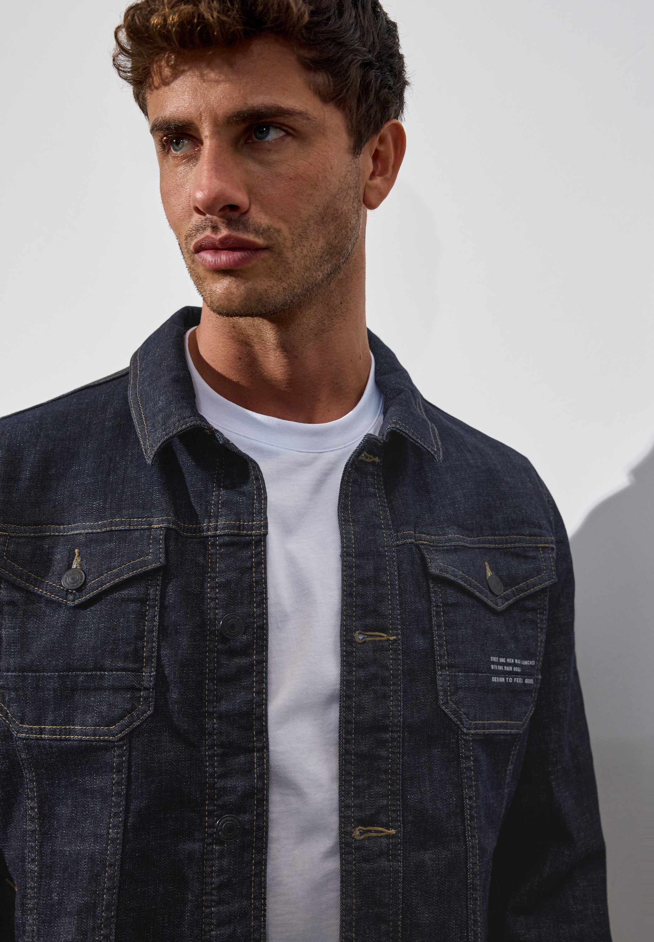 STREET ONE MEN Jeansjacke ohne Kapuze mit Brusttaschen