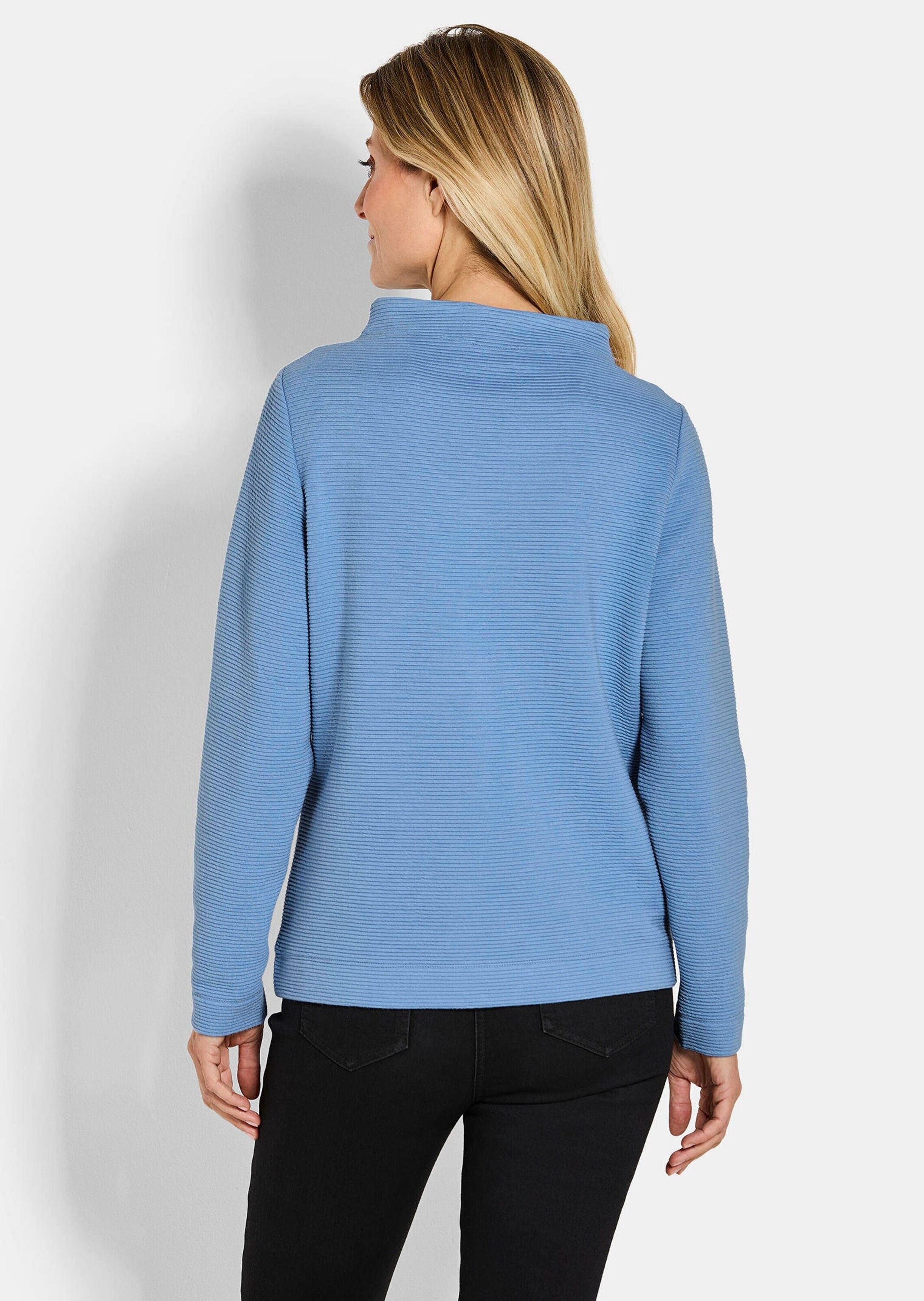 GOLDNER Rundhalspullover »Kurzgröße Ottoman-Sweatshirt mit Turtleneck«