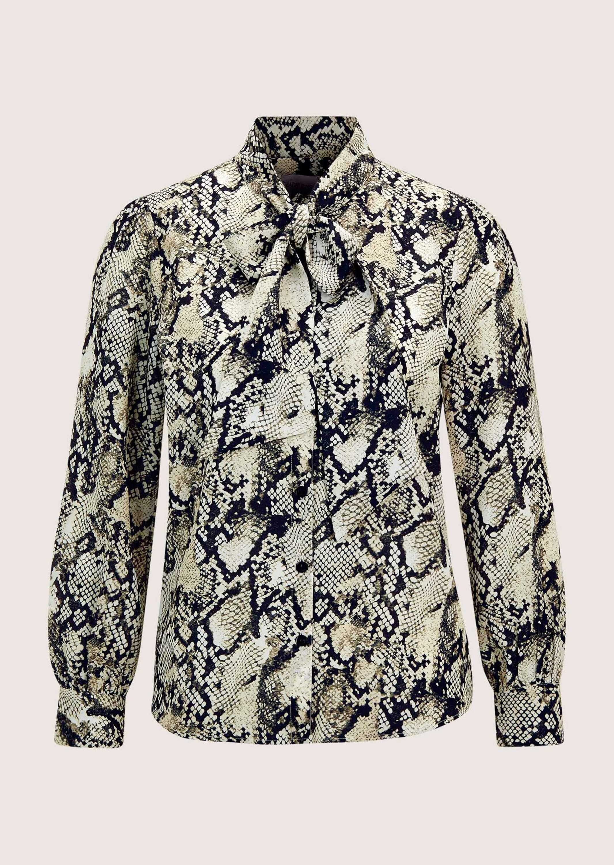 MADELEINE Langarmbluse "Bluse Elegante Bluse mit Animal-Print" Bluse mit Schluppe