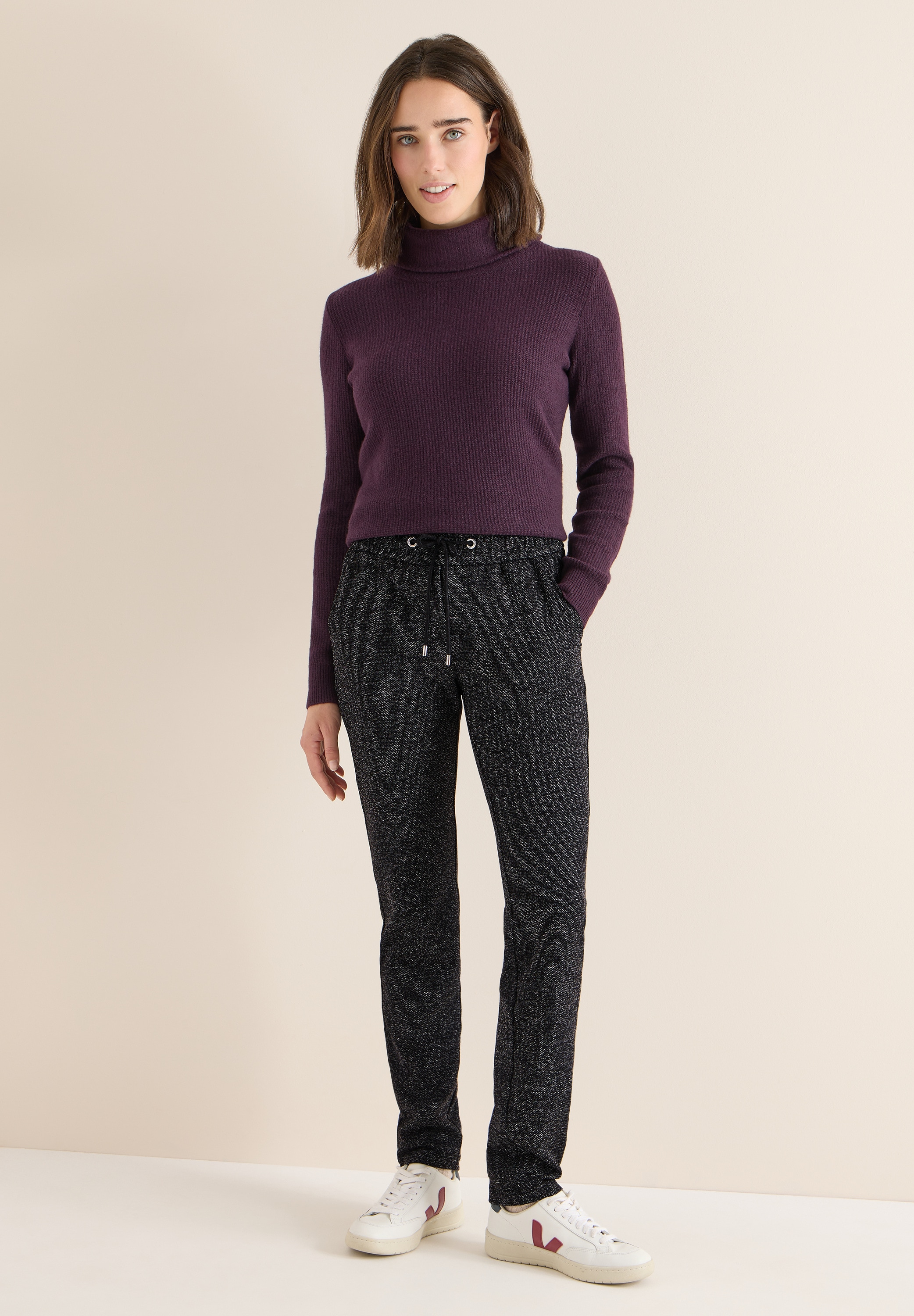 Cecil Jogger Pants  in Salt und Pepper-Optik