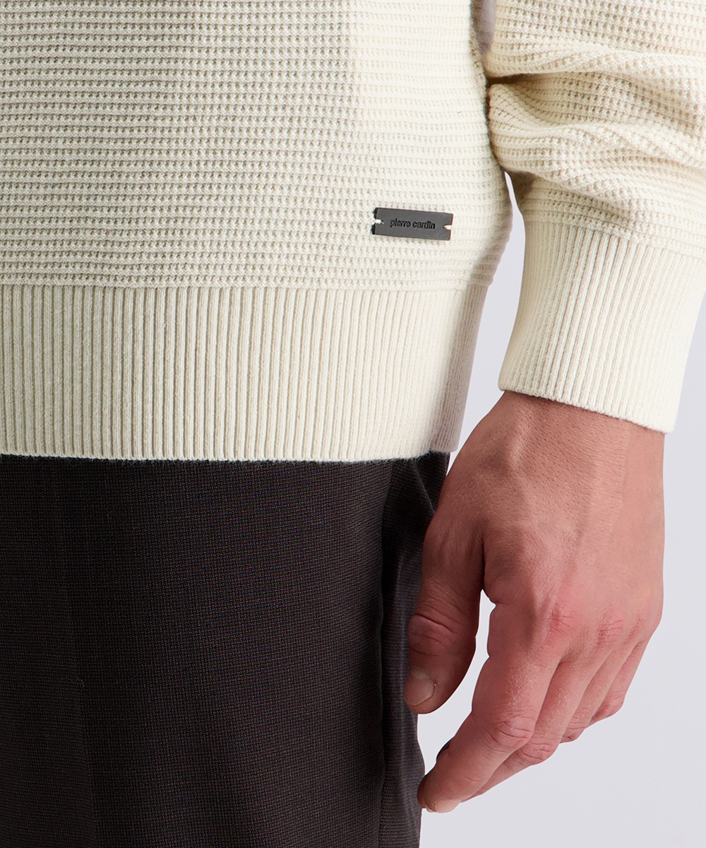 Pierre Cardin Rundhalspullover mit Struktur