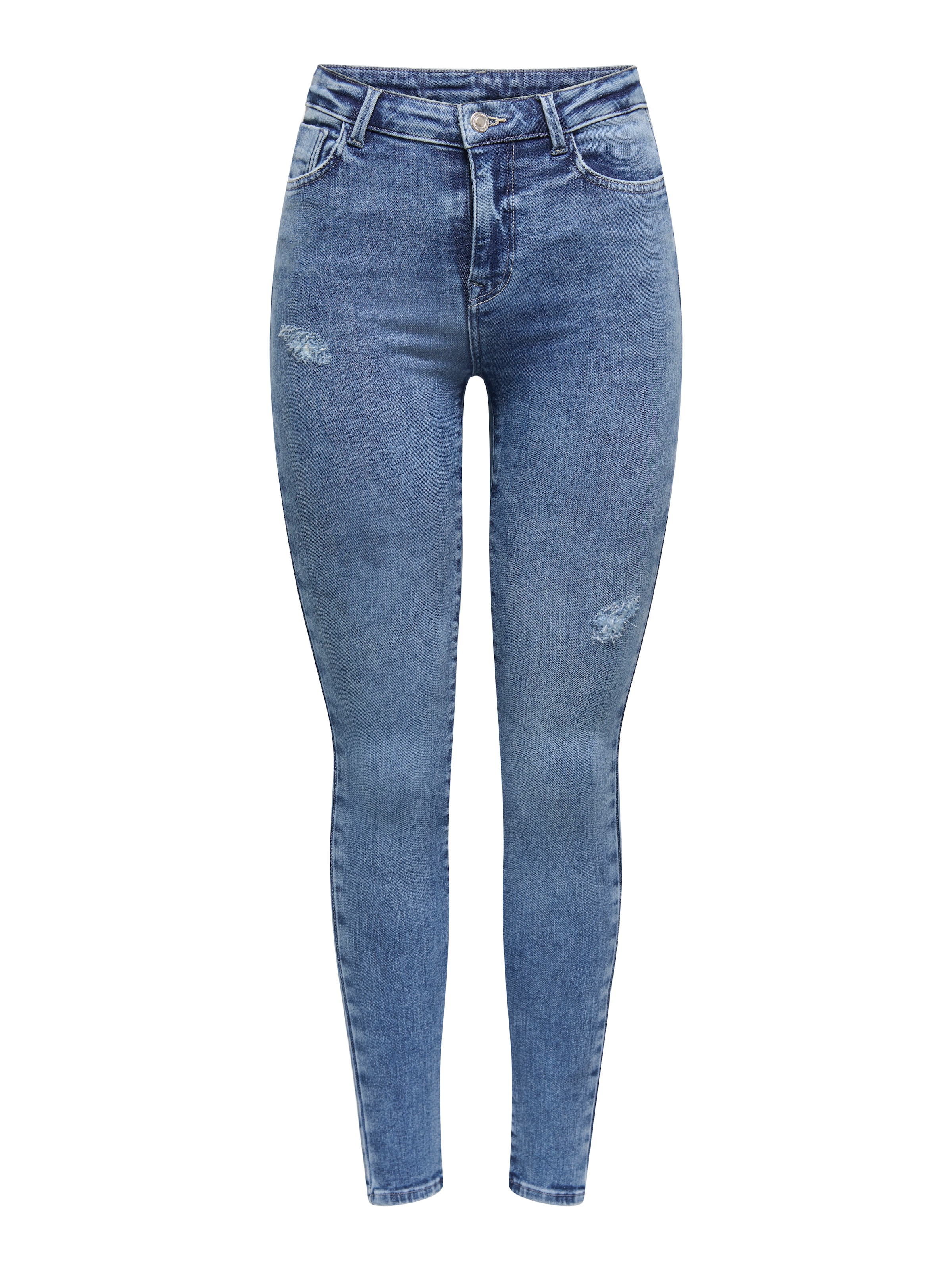 ONLY Skinny-fit-Jeans "ONLPOWER MID WASIST PUSH UP AZ" mit Destroyed-Detail günstig online kaufen